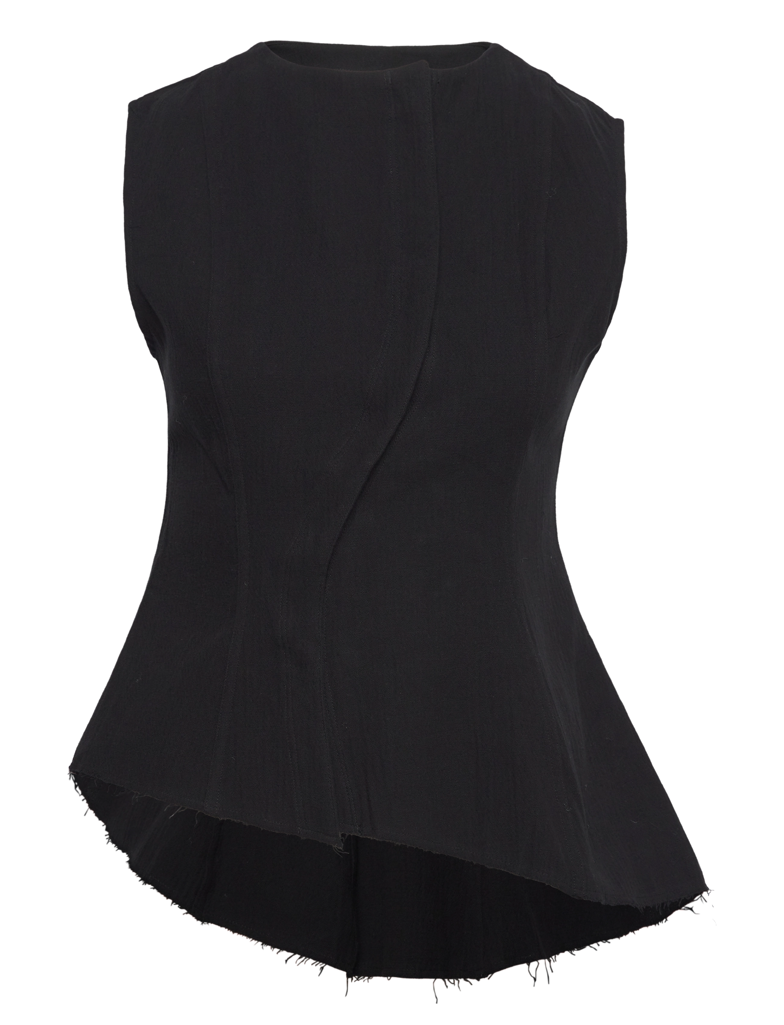 Weekday Sleeveless Asymmetric Peplum Top - Bluser - BLACK / black