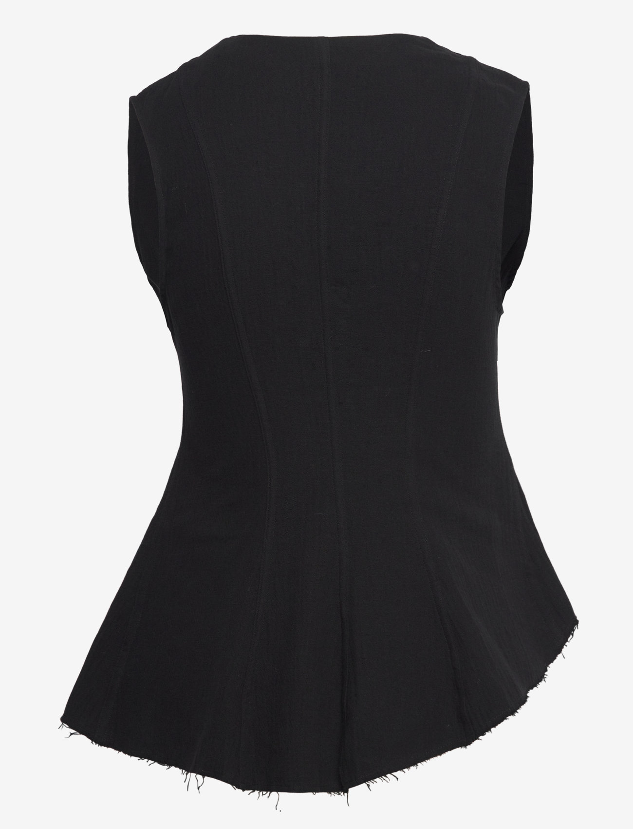 Weekday - Sleeveless Asymmetric Peplum Top - varrukateta pluusid - black - 1