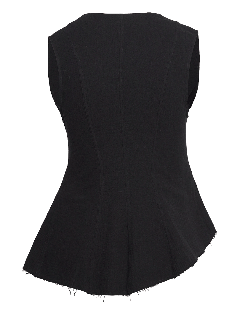 Weekday - Sleeveless Asymmetric Peplum Top - varrukateta pluusid - black - 1
