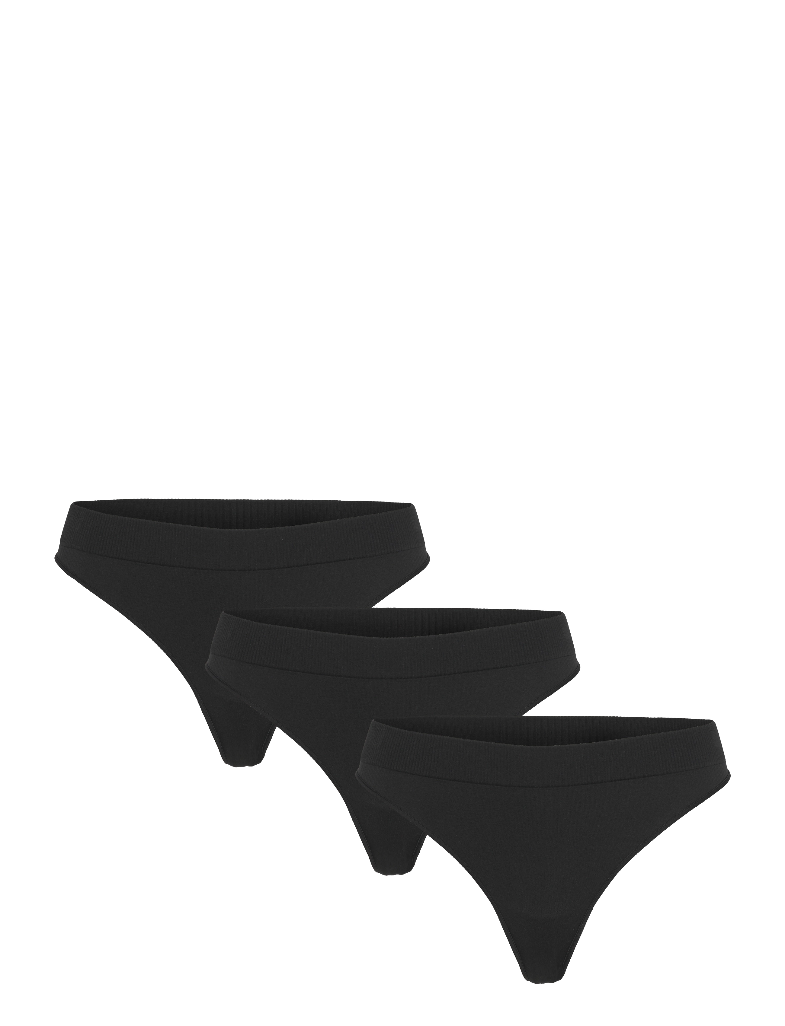 Weekday 3-Pack Cat Soft Seamless High Rise Thongs, XXS, Black, Trusser > G-Streng, Dame