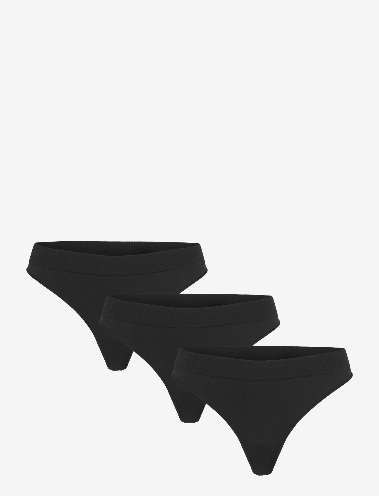 Weekday - 3-pack Cat Soft Seamless High Rise Thongs - stringtrusser - black - 0