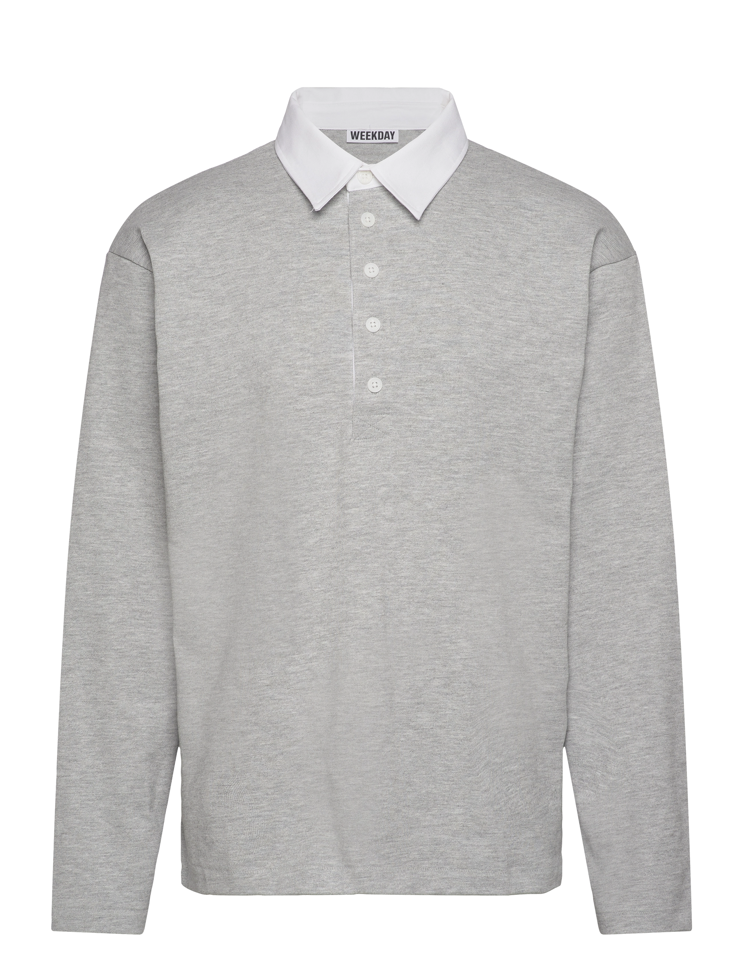 Weekday Rugby Shirt, S, Polos, Grau - Long-sleeved, Männerswear