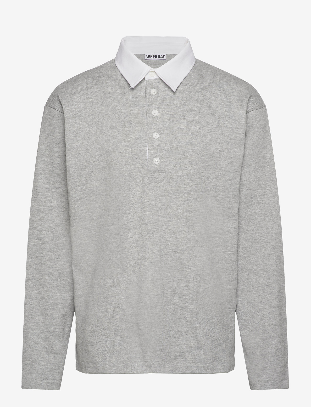 Weekday - Rugby Shirt - långärmade pikéer - grey melange - 0