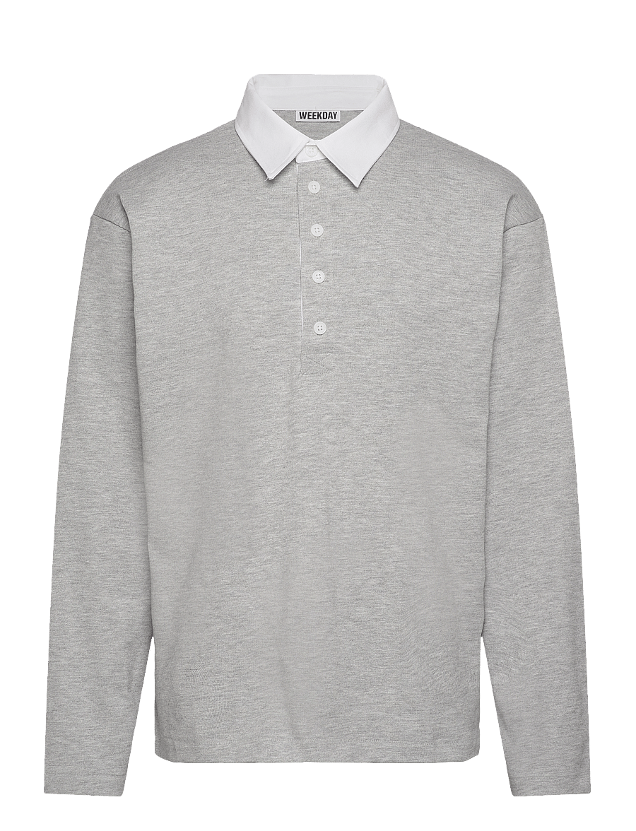 Weekday - Rugby Shirt - long-sleeved polos - grey melange - 0