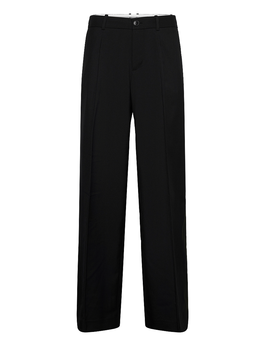 Weekday - Low Loose Suit Trousers - kostymbyxor - black - 0
