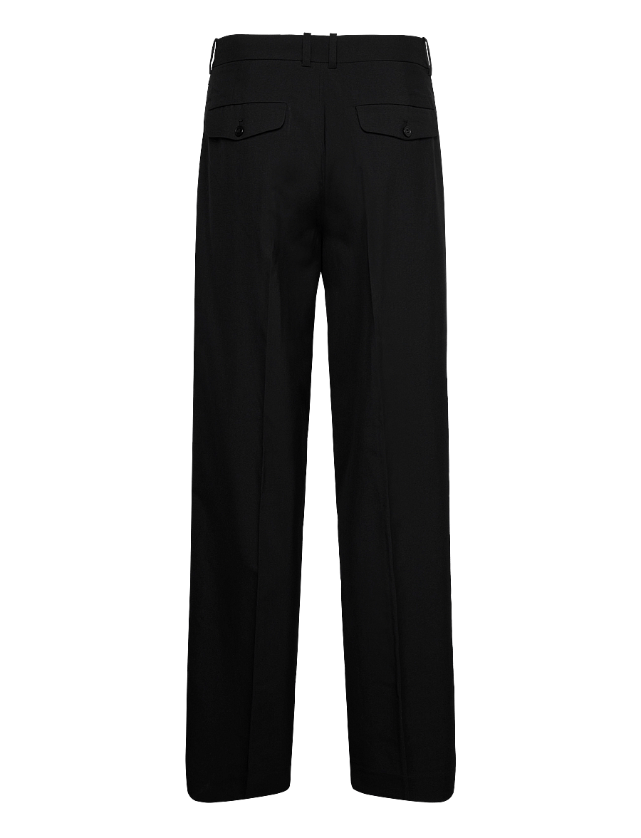 Weekday - Low Loose Suit Trousers - kostymbyxor - black - 1