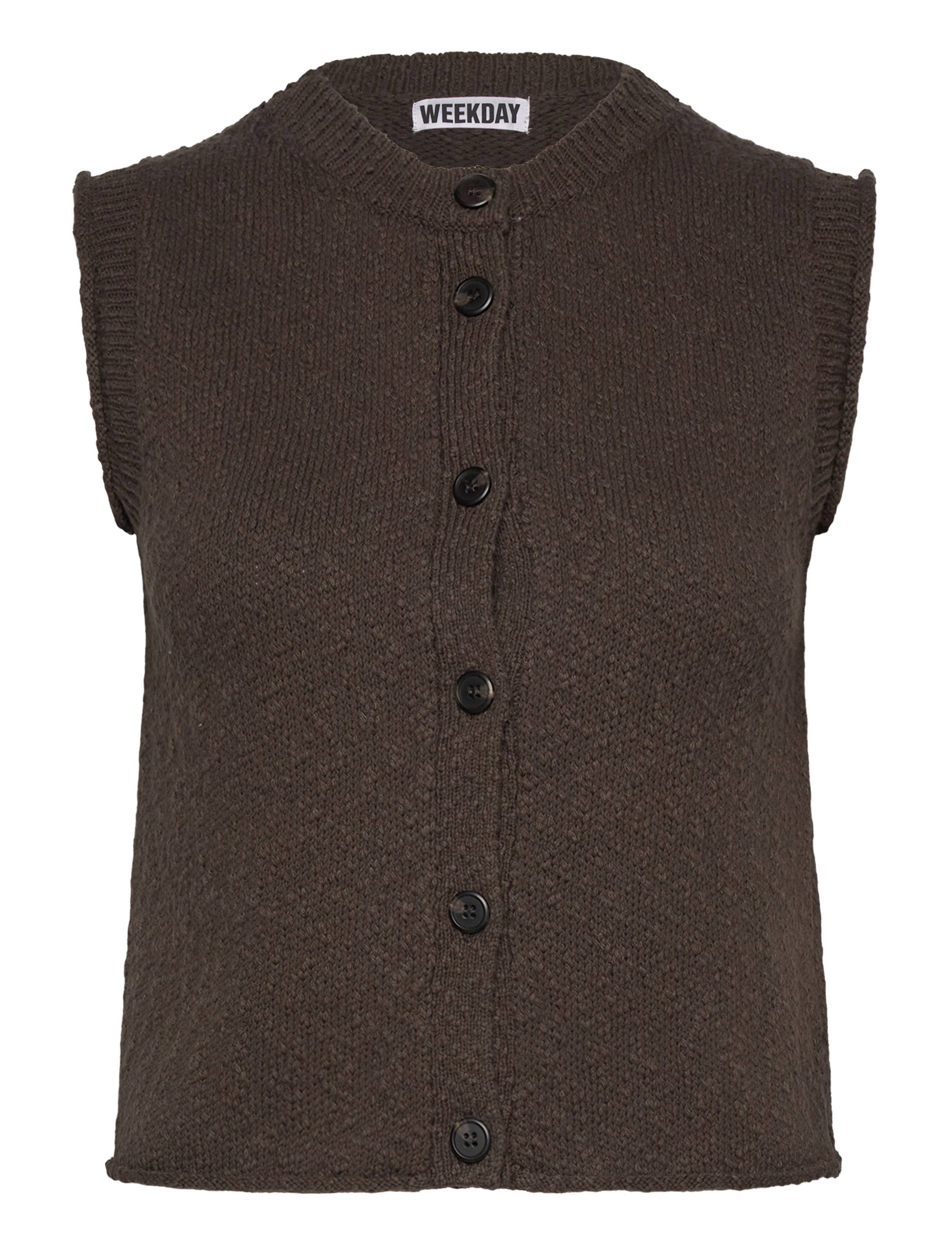 Weekday Knitted Vest, XS, Brown, Veste > Strikkede Veste, Dame