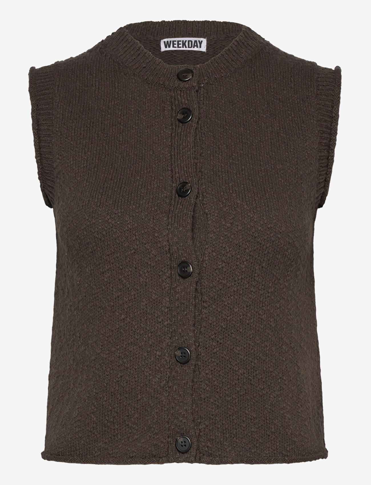Weekday - Knitted Vest - strikveste - dark mole - 0