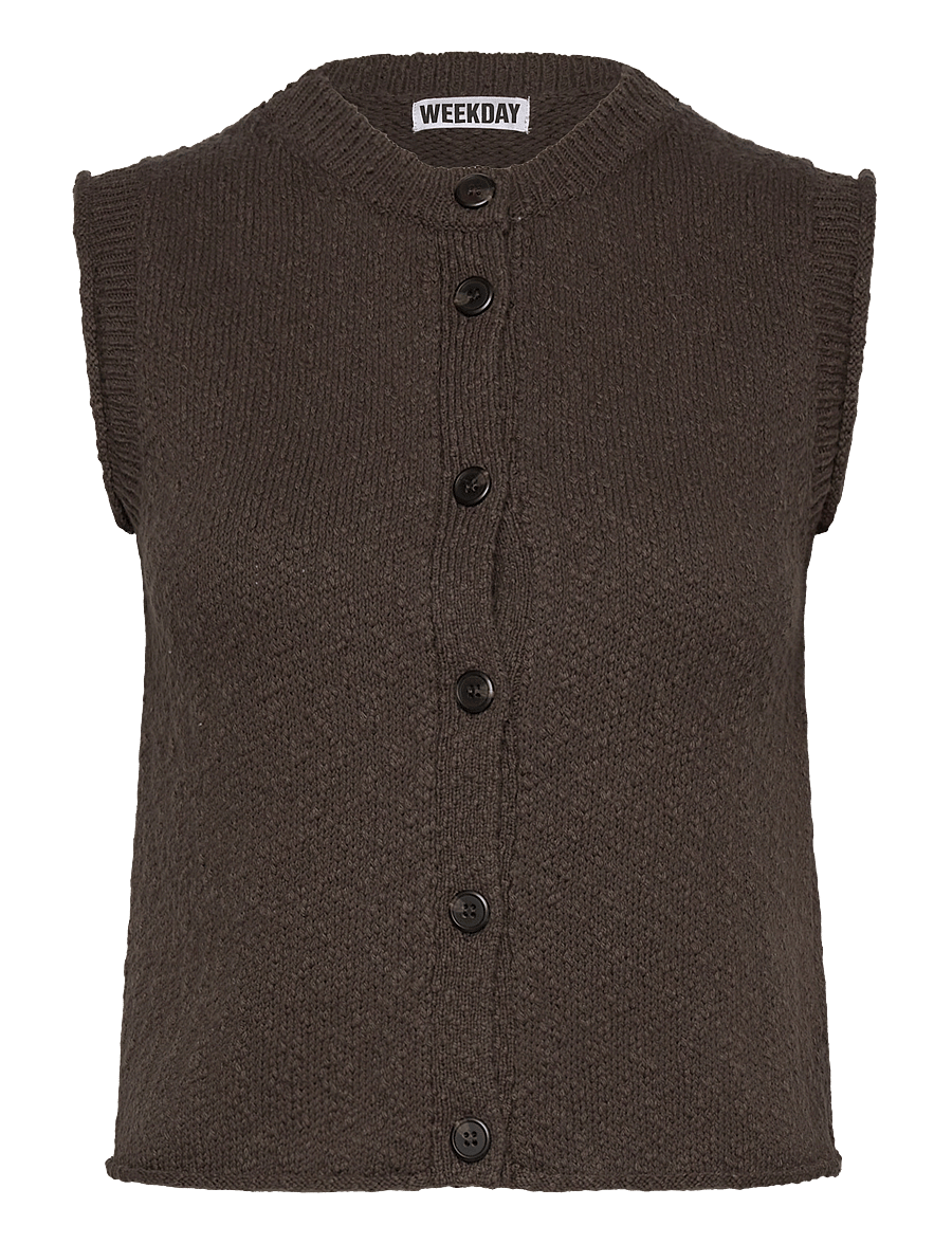 Weekday - Knitted Vest - kootud vestid - dark mole - 0