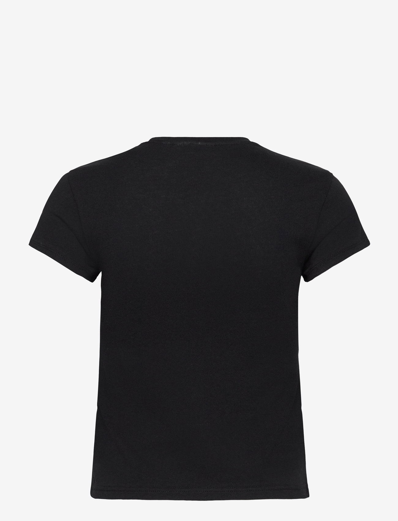 Weekday - Slim Short-Sleeved Cotton T-shirt - t-shirts - black - 1