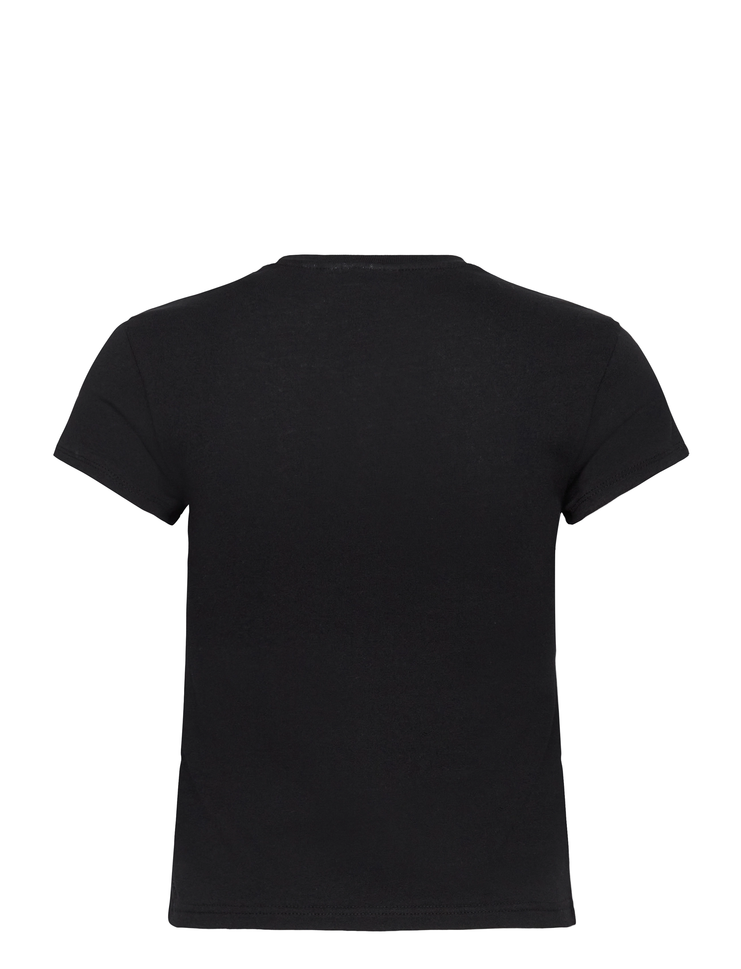 Weekday - Slim Short-Sleeved Cotton T-shirt - t-shirts - black - 1