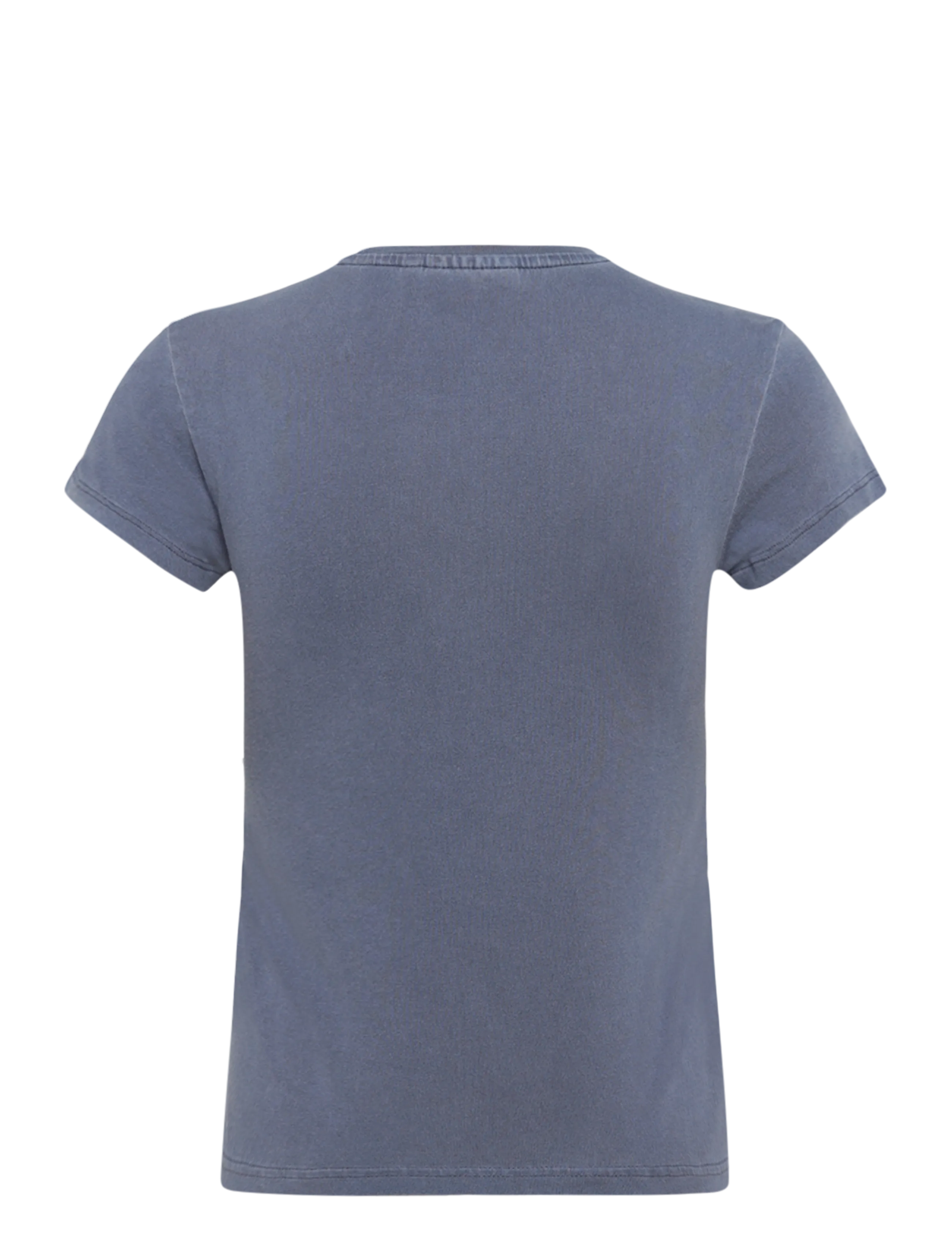 Weekday - Slim Short-Sleeved Cotton T-shirt - t-shirts - blue medium dusty - 1