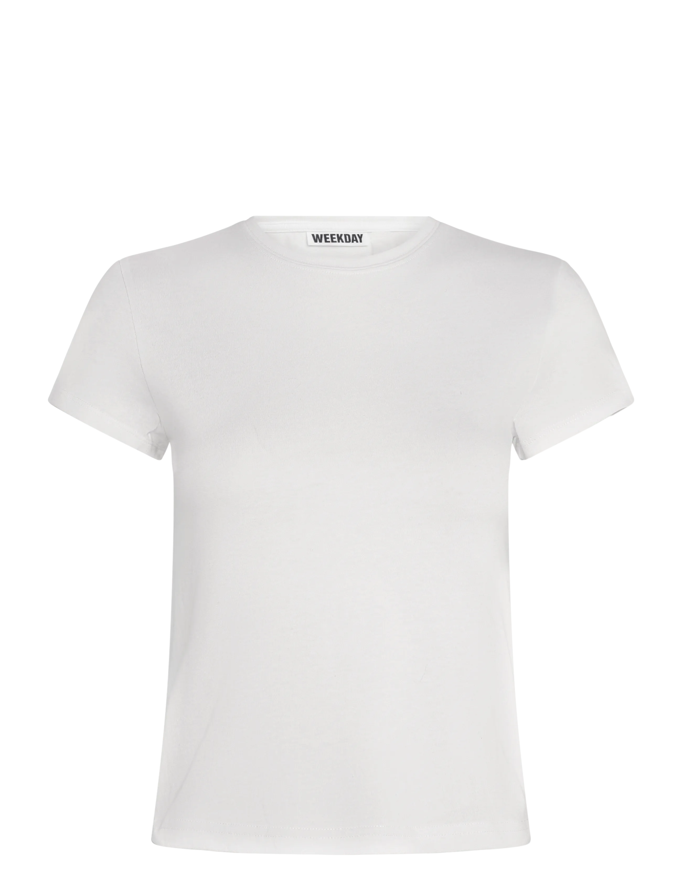 Weekday Slim Short-Sleeved Cotton T-shirt - Weekday - WHITE / white