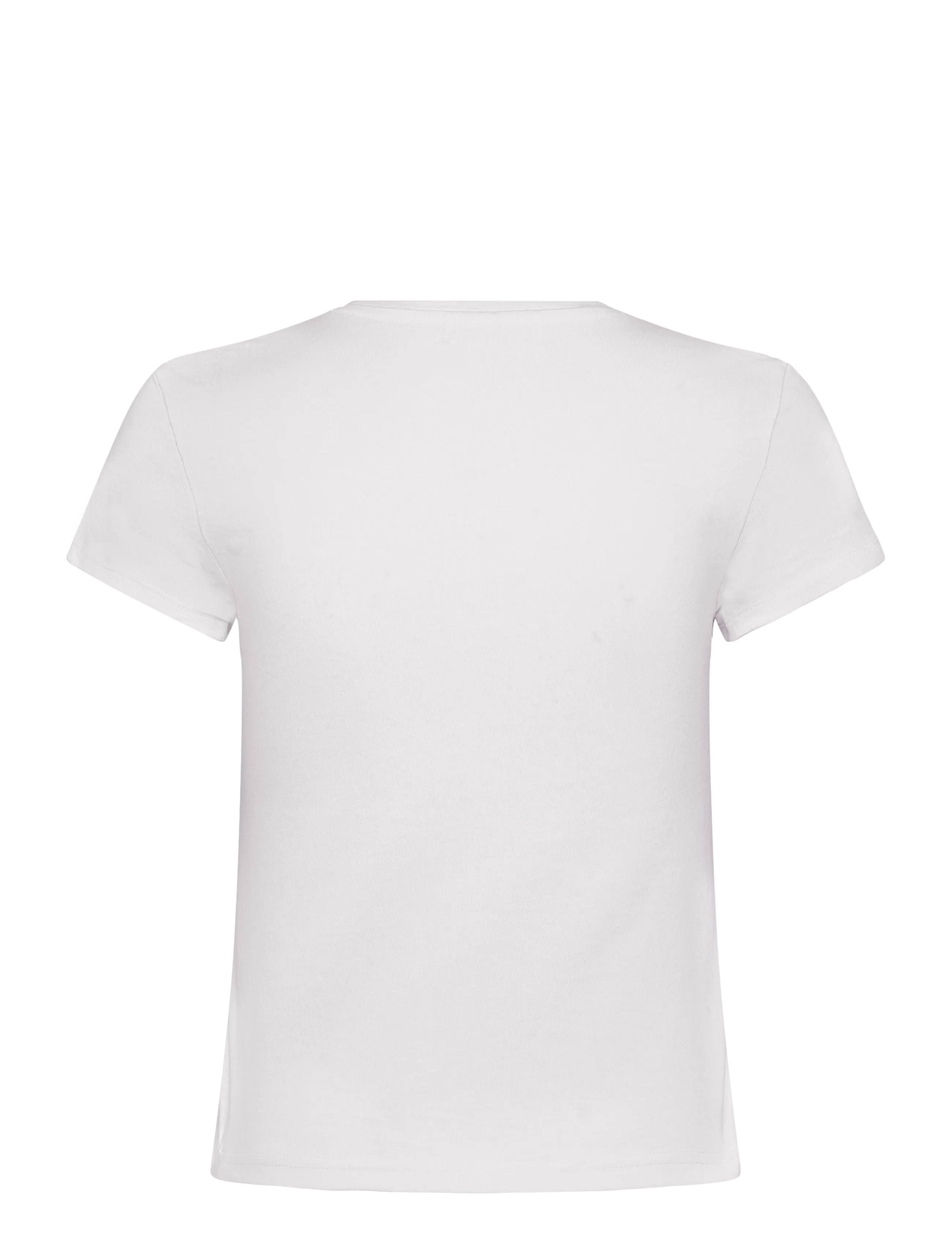 Weekday - Slim Short-Sleeved Cotton T-shirt - t-shirts - white - 1