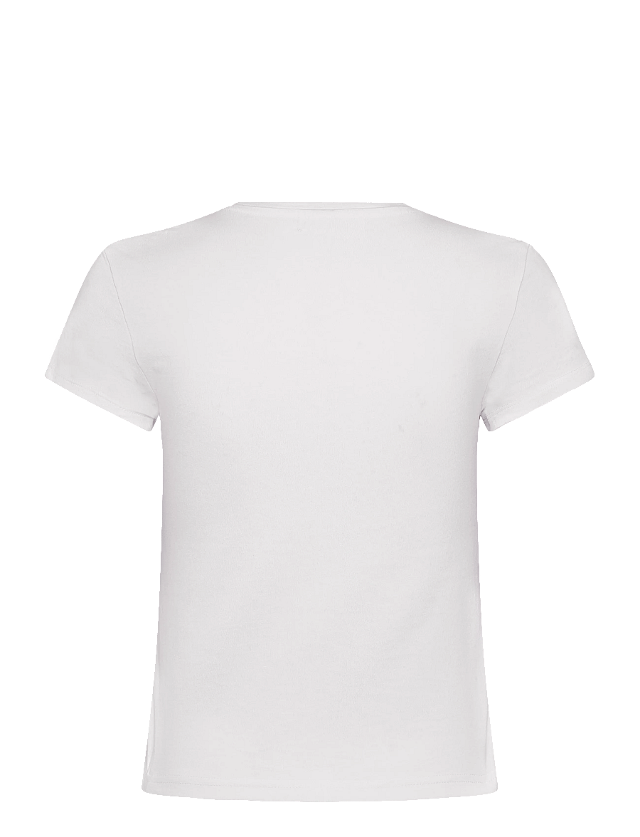 Weekday - Slim Short-Sleeved Cotton T-shirt - t-shirts - white - 1