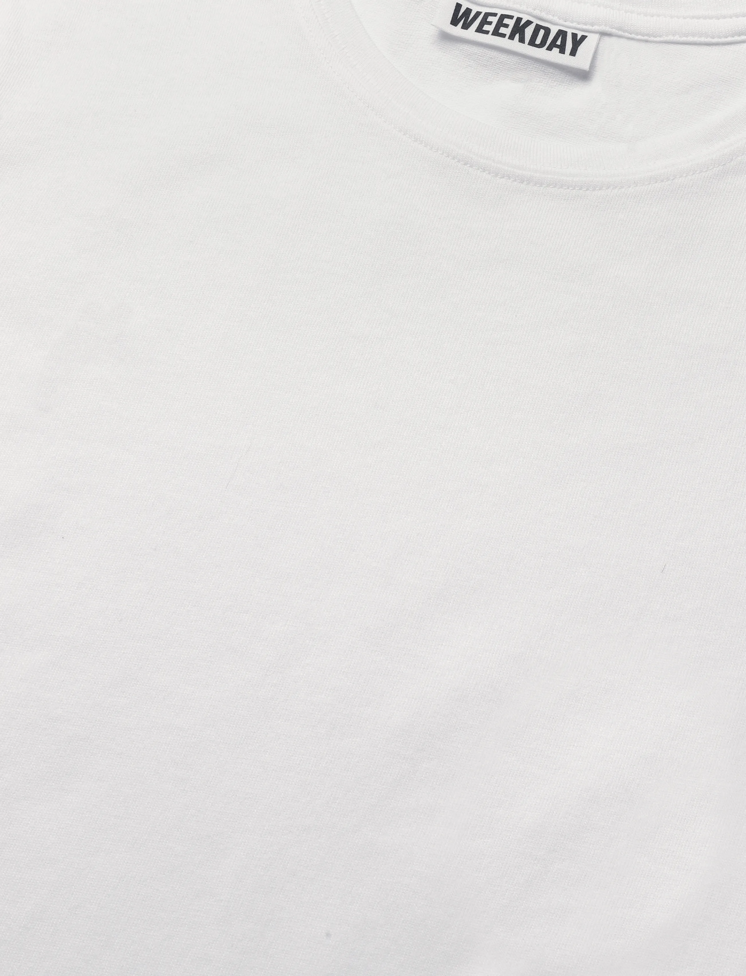 Weekday - Slim Short-Sleeved Cotton T-shirt - t-shirts - white - 2