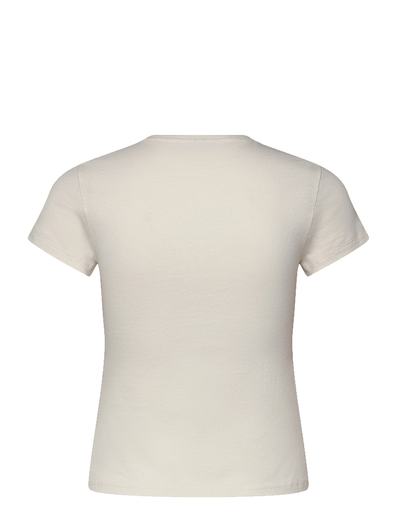 Weekday - Slim Short-Sleeved Cotton T-shirt - t-särgid - white light - 1