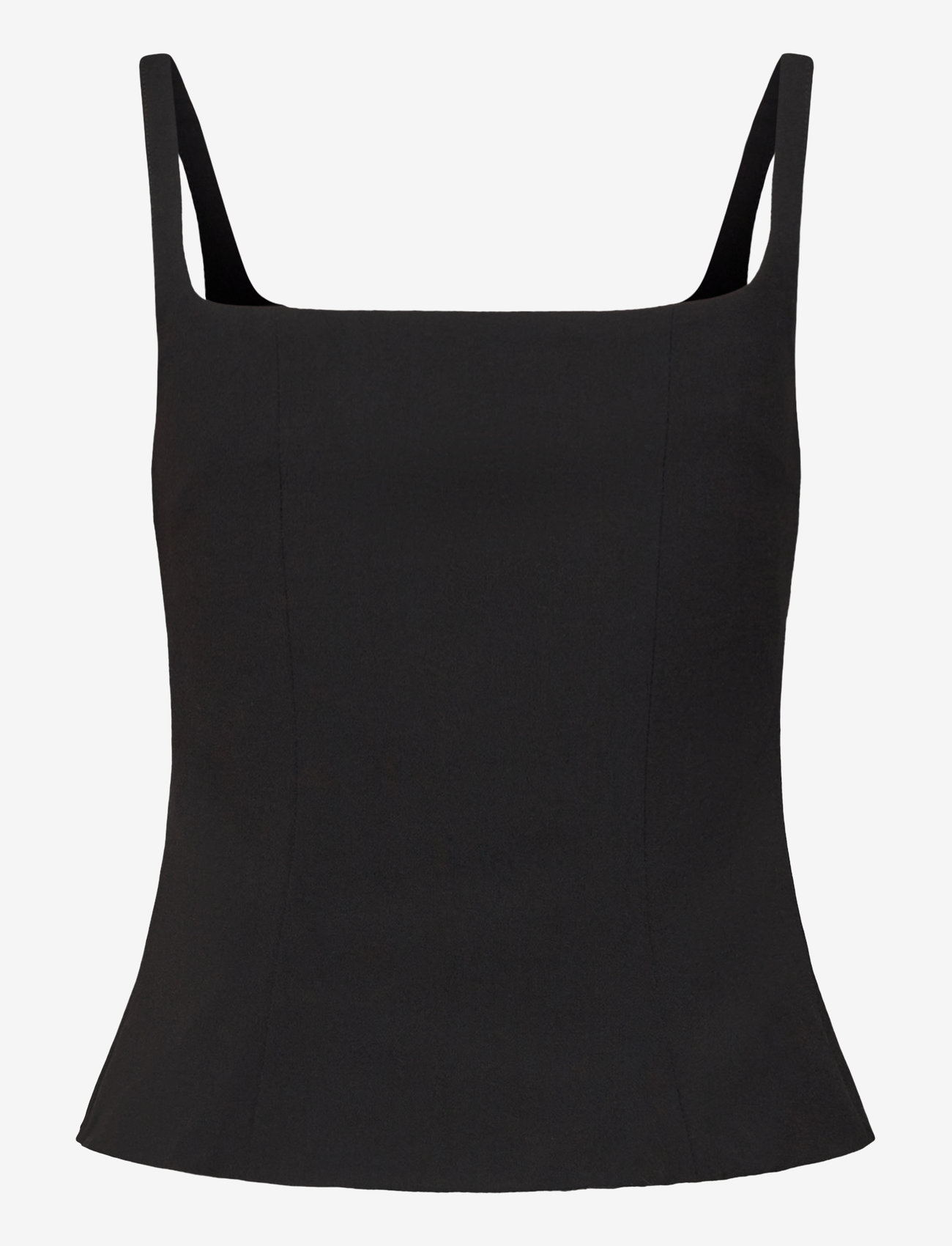 Weekday - Square Neck Waistcoat Top - tanktops - black - 1