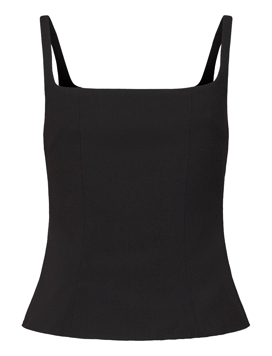 Weekday - Square Neck Waistcoat Top - linnen - black - 1