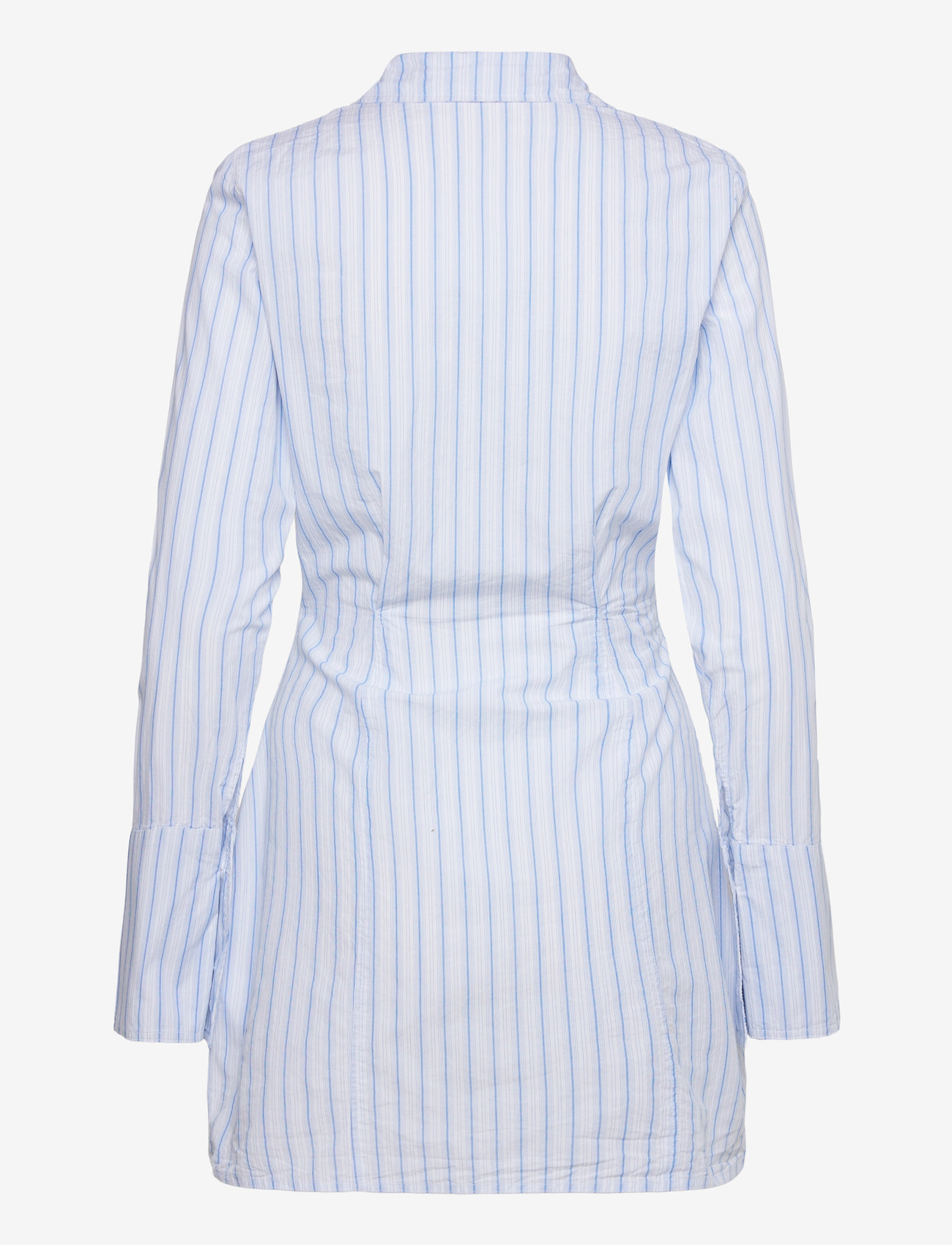 Weekday - LongSleeved Asymmetric Mini Shirt Dress - shirt dresses - blue - 1