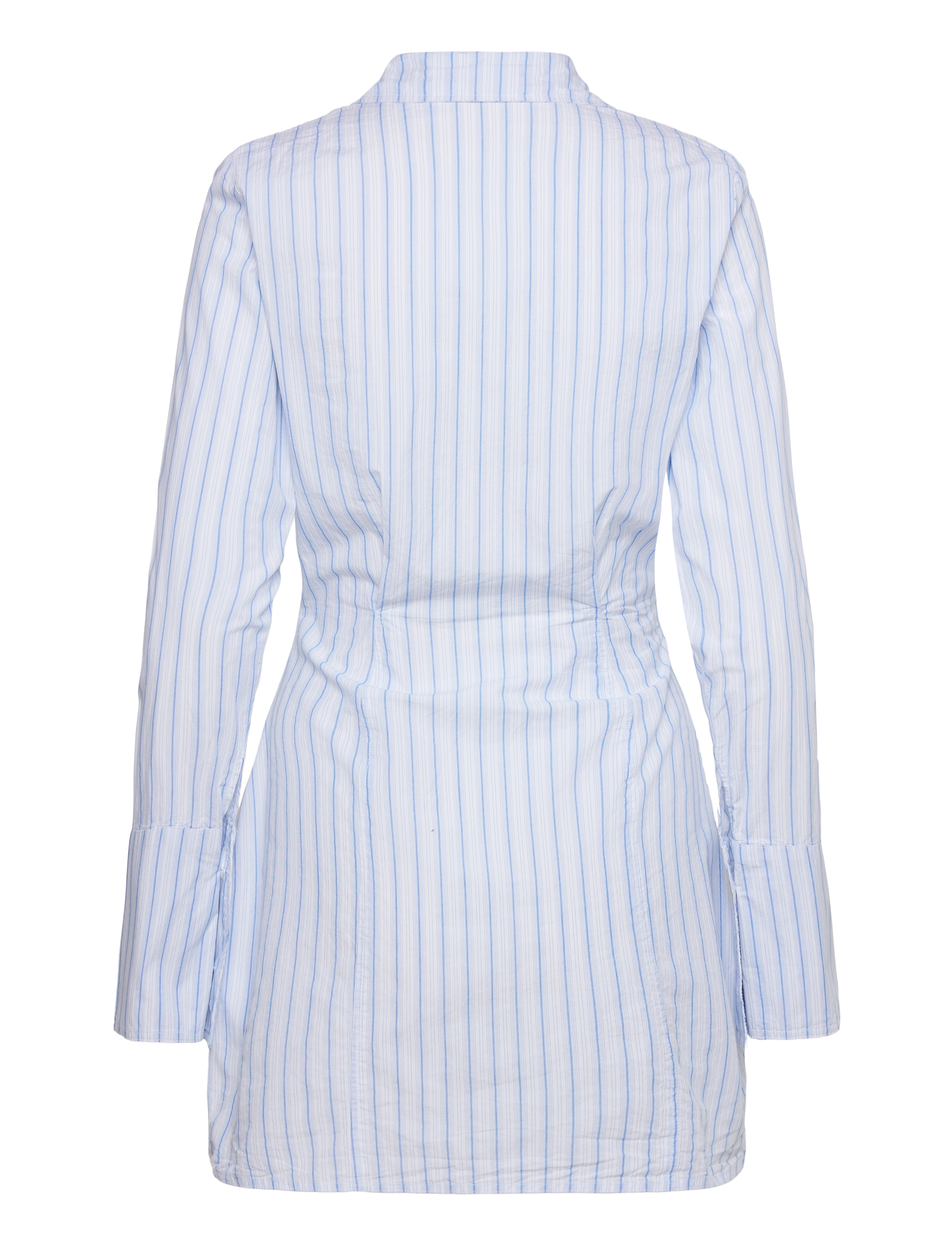 Weekday - LongSleeved Asymmetric Mini Shirt Dress - shirt dresses - blue - 1