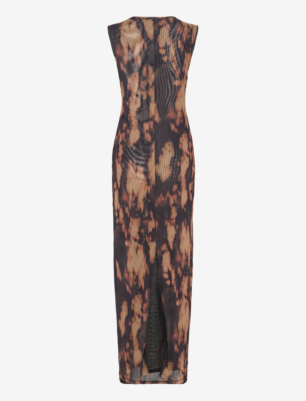 Weekday - Mesh printed dress - maxi dresses - brown medium dusty - 1