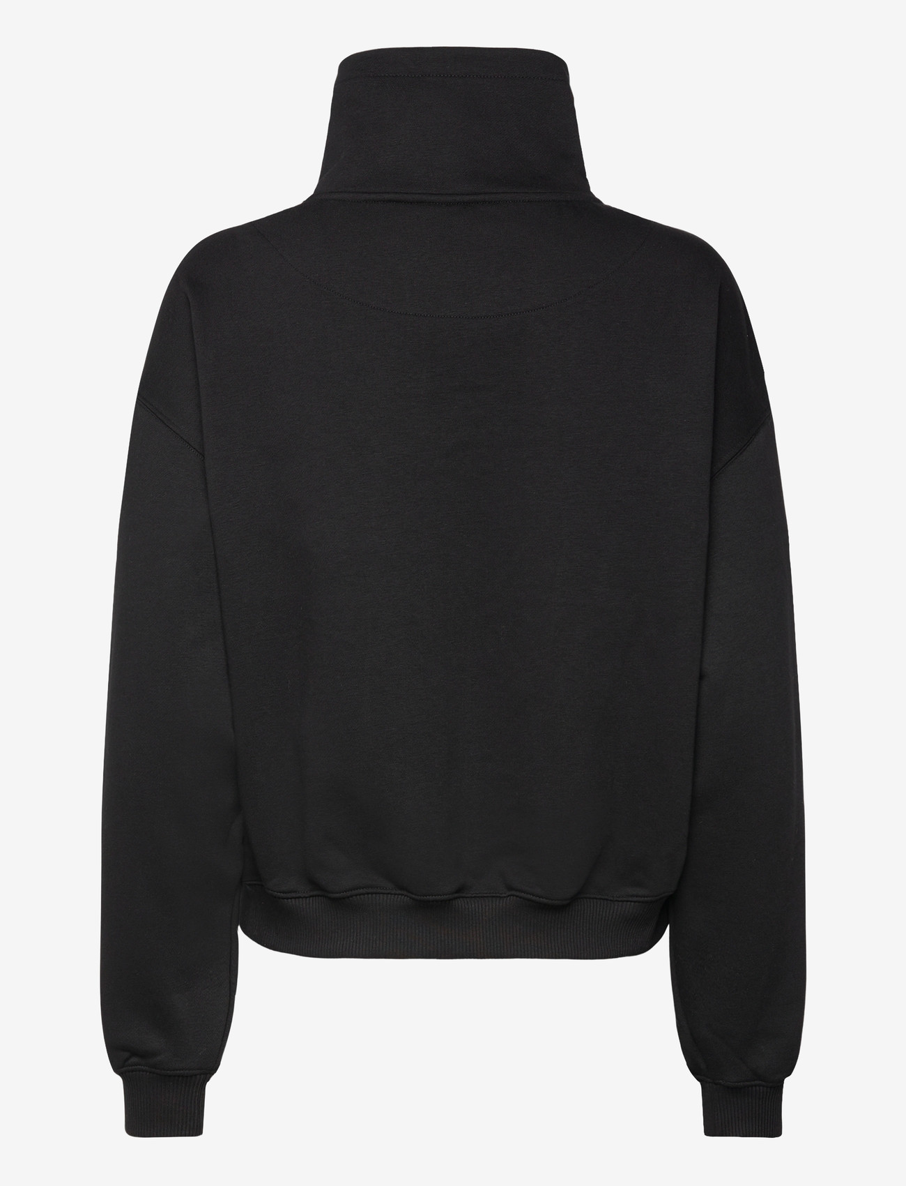 Weekday - Loose Funnel Neck Zip Cardigan - cardigans - black - 1