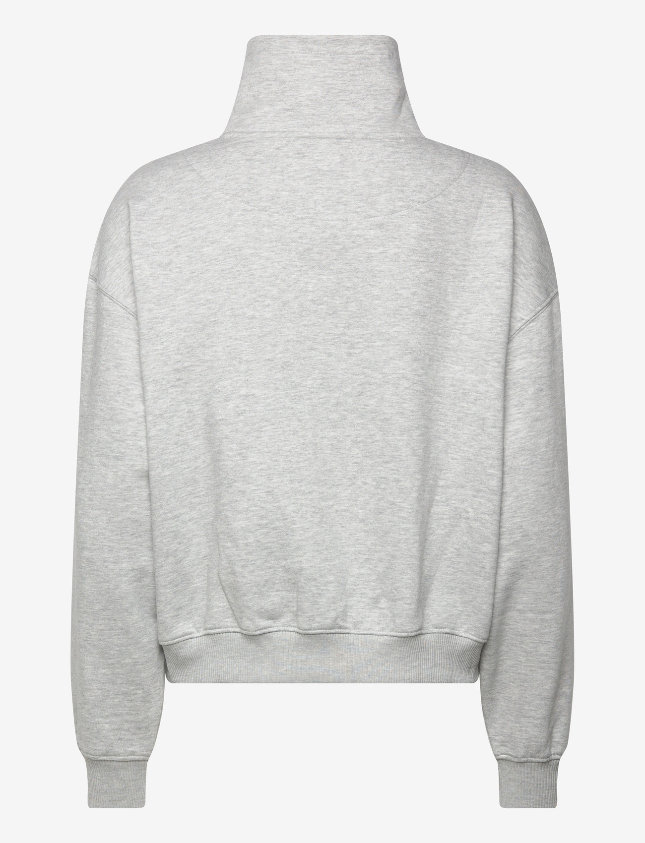 Weekday - Loose Funnel Neck Zip Cardigan - cardigans - grey melange - 1