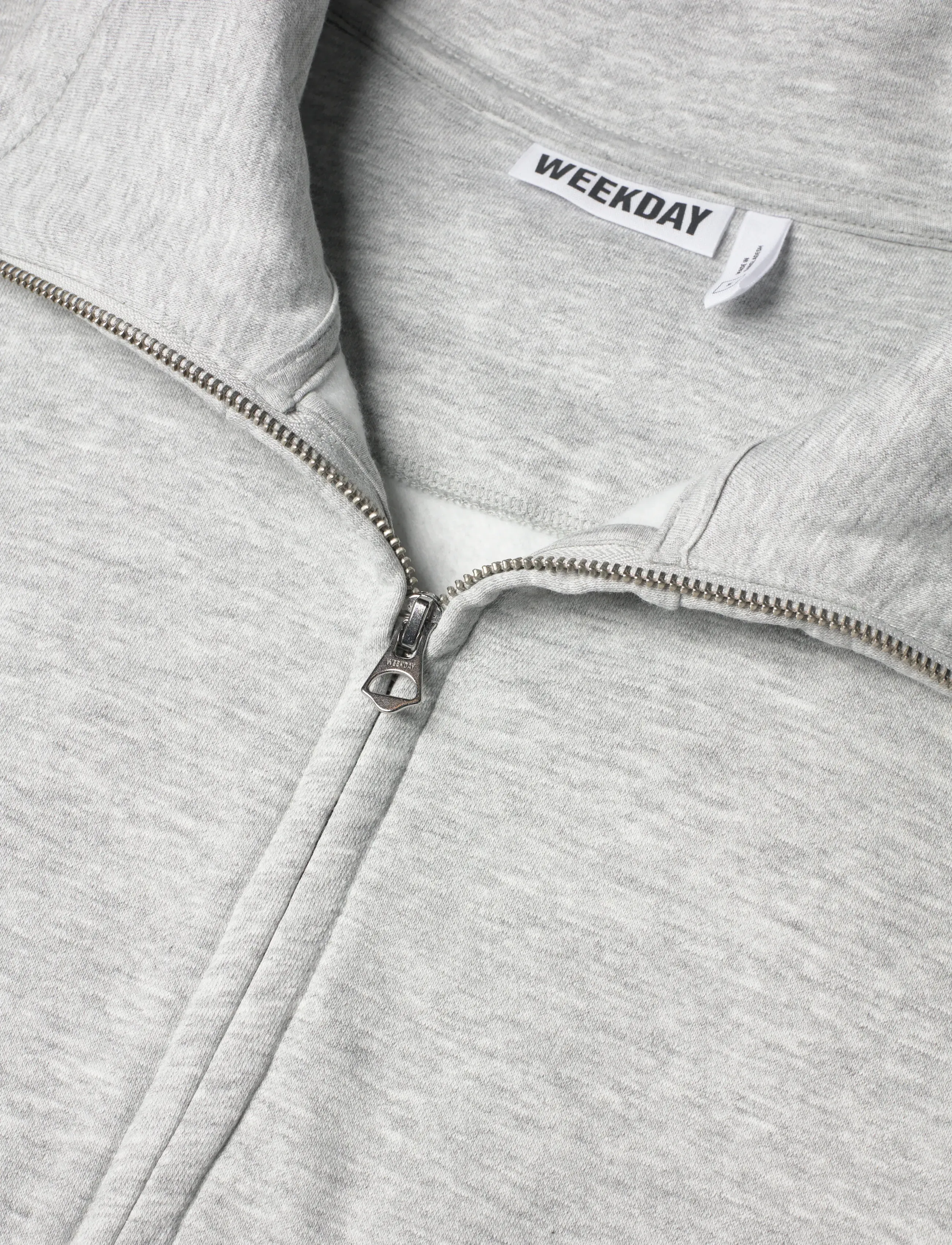 Weekday - Loose Funnel Neck Zip Cardigan - kardiganid - grey melange - 2