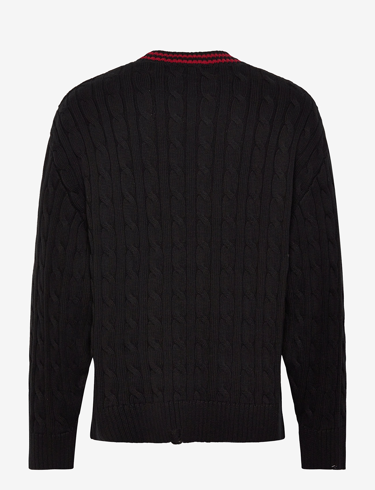 Weekday - Oversized Cable Sweater - round necks - black - 1