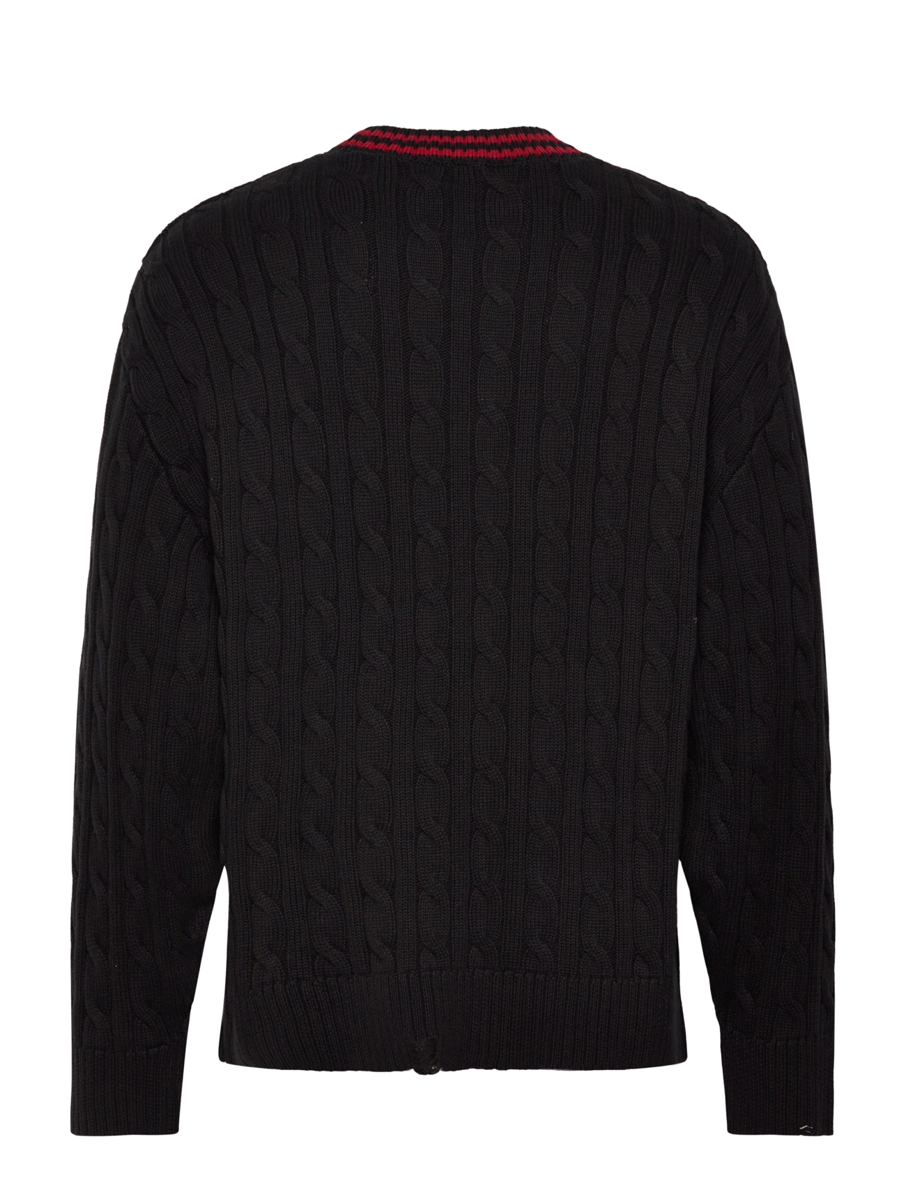 Weekday - Oversized Cable Sweater - round necks - black - 1