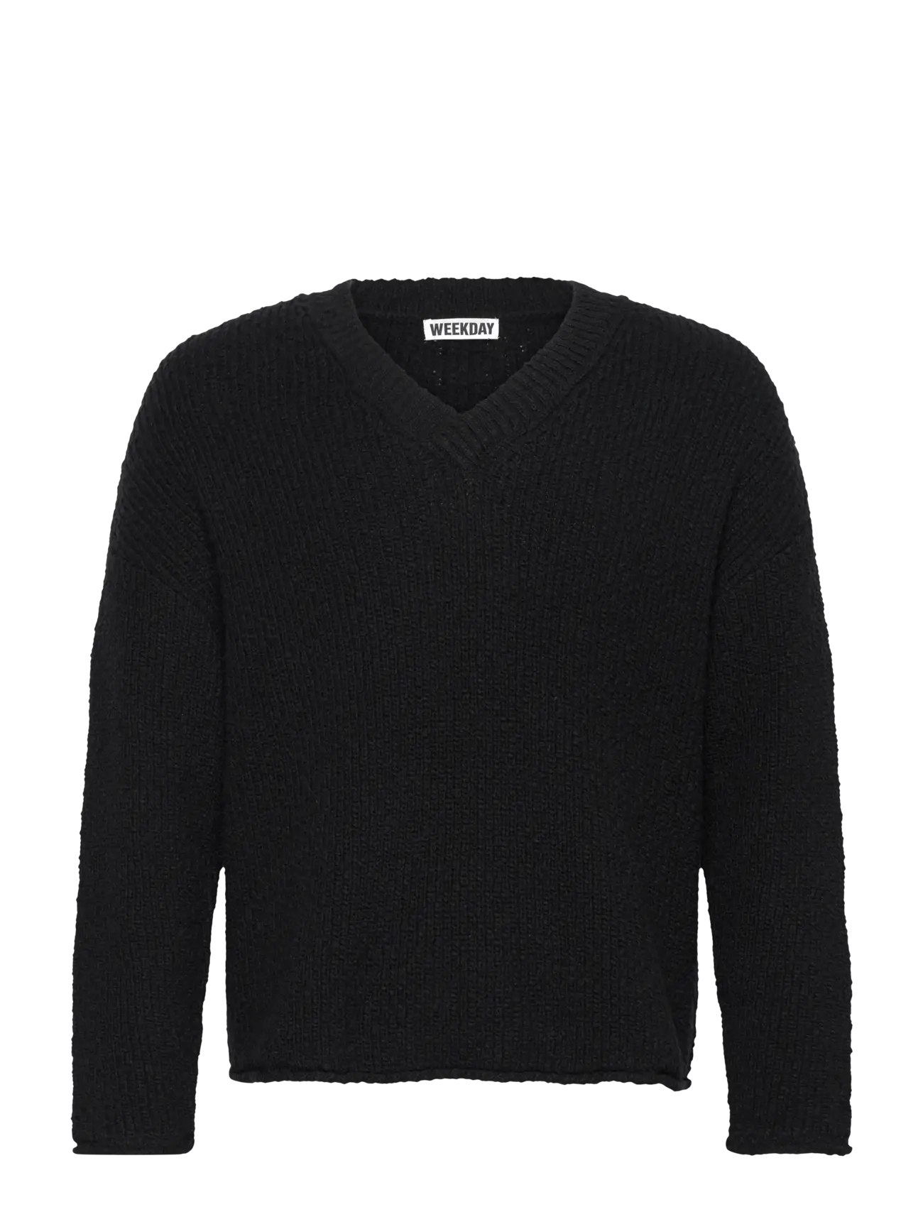 Weekday Boxy V-Neck Sweater, XL, Knitwear, Schwarz - V-necks, Männerswear