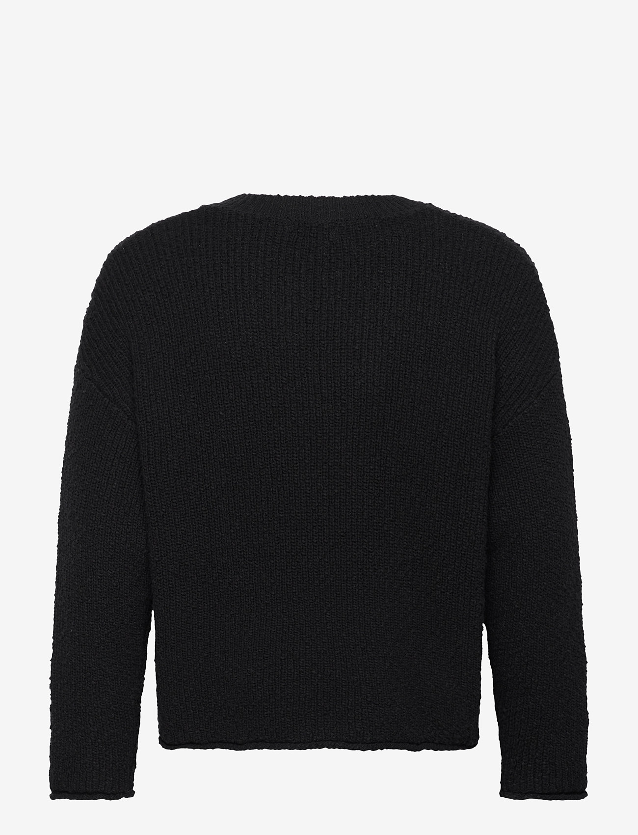 Weekday - Boxy V-neck Sweater - v-necks - black - 1