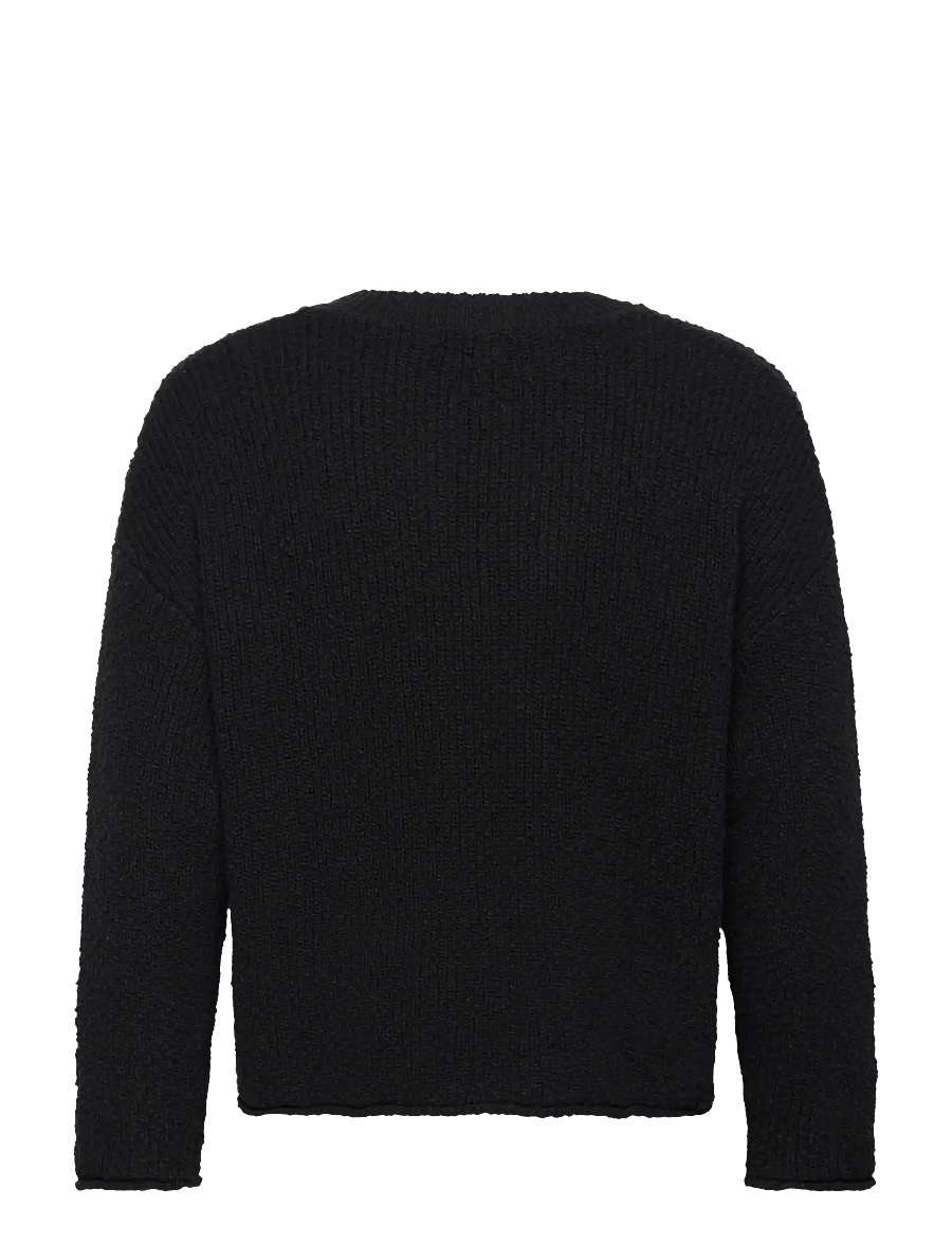 Weekday - Boxy V-neck Sweater - v-ausschnitt - black - 1