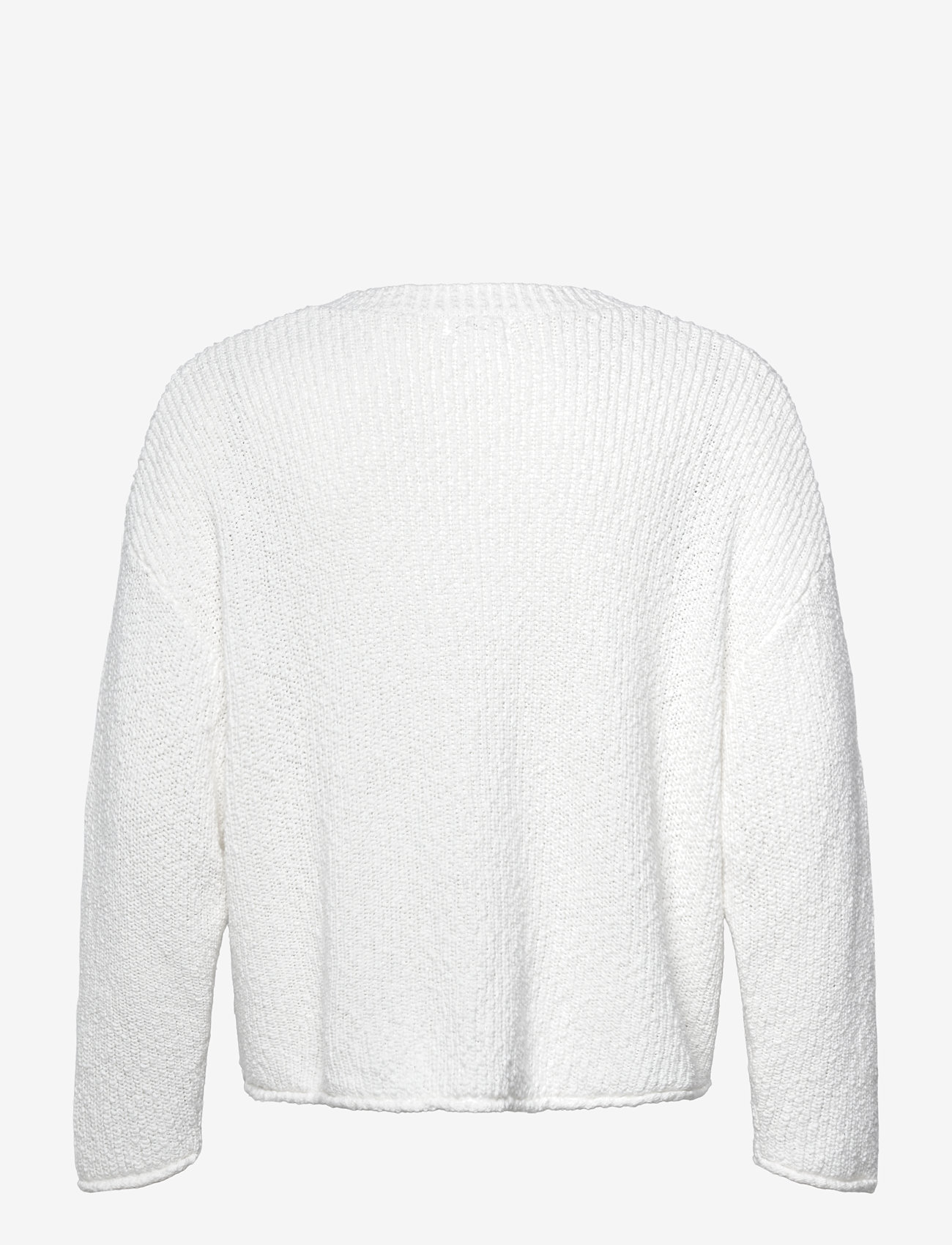 Weekday - Boxy V-neck Sweater - prjónað v-hálsmál - white - 1