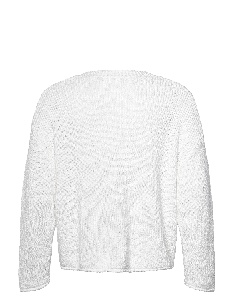 Weekday - Boxy V-neck Sweater - prjónað v-hálsmál - white - 1