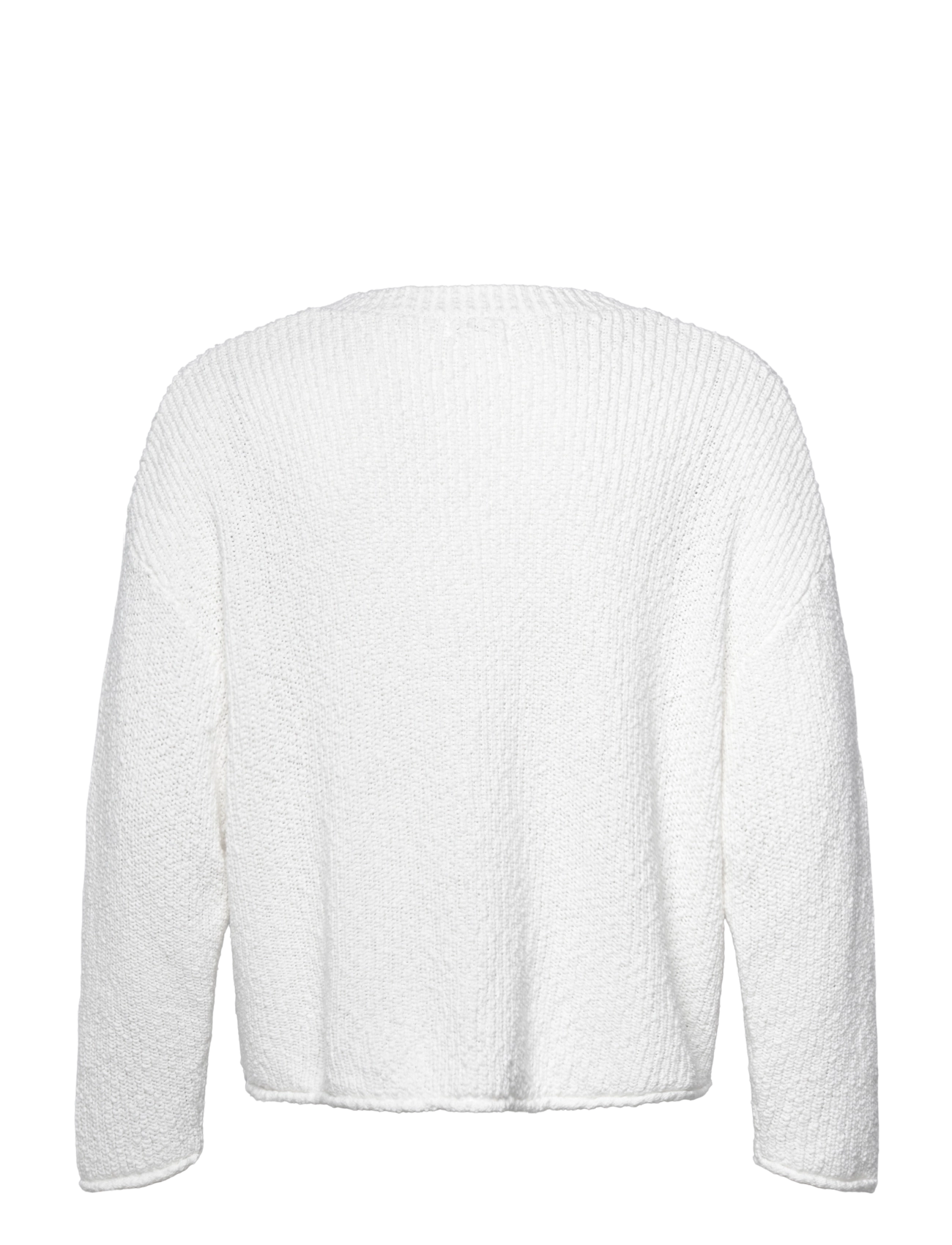 Weekday - Boxy V-neck Sweater - v-ringat - white - 1