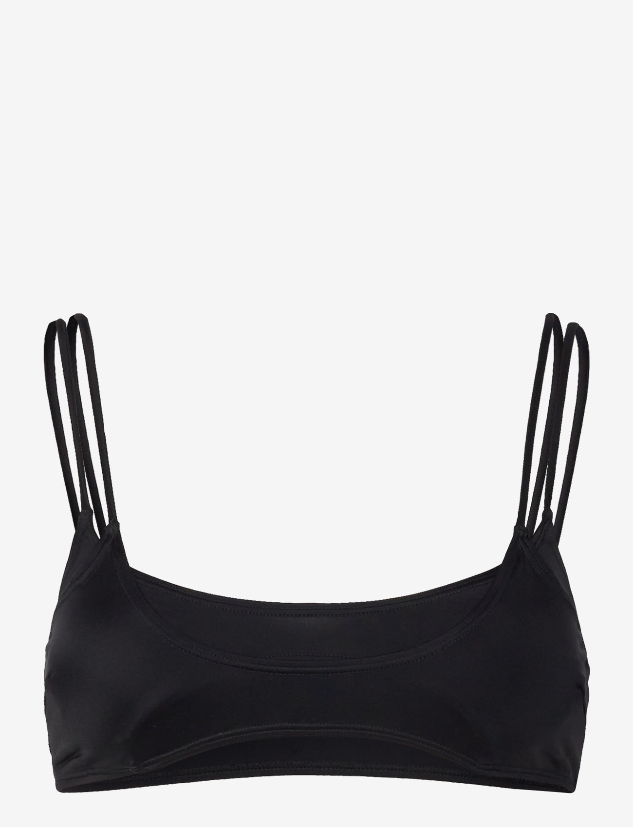 Weekday - Strappy Layered Bikini Top - bandeaubikinier - black - 0