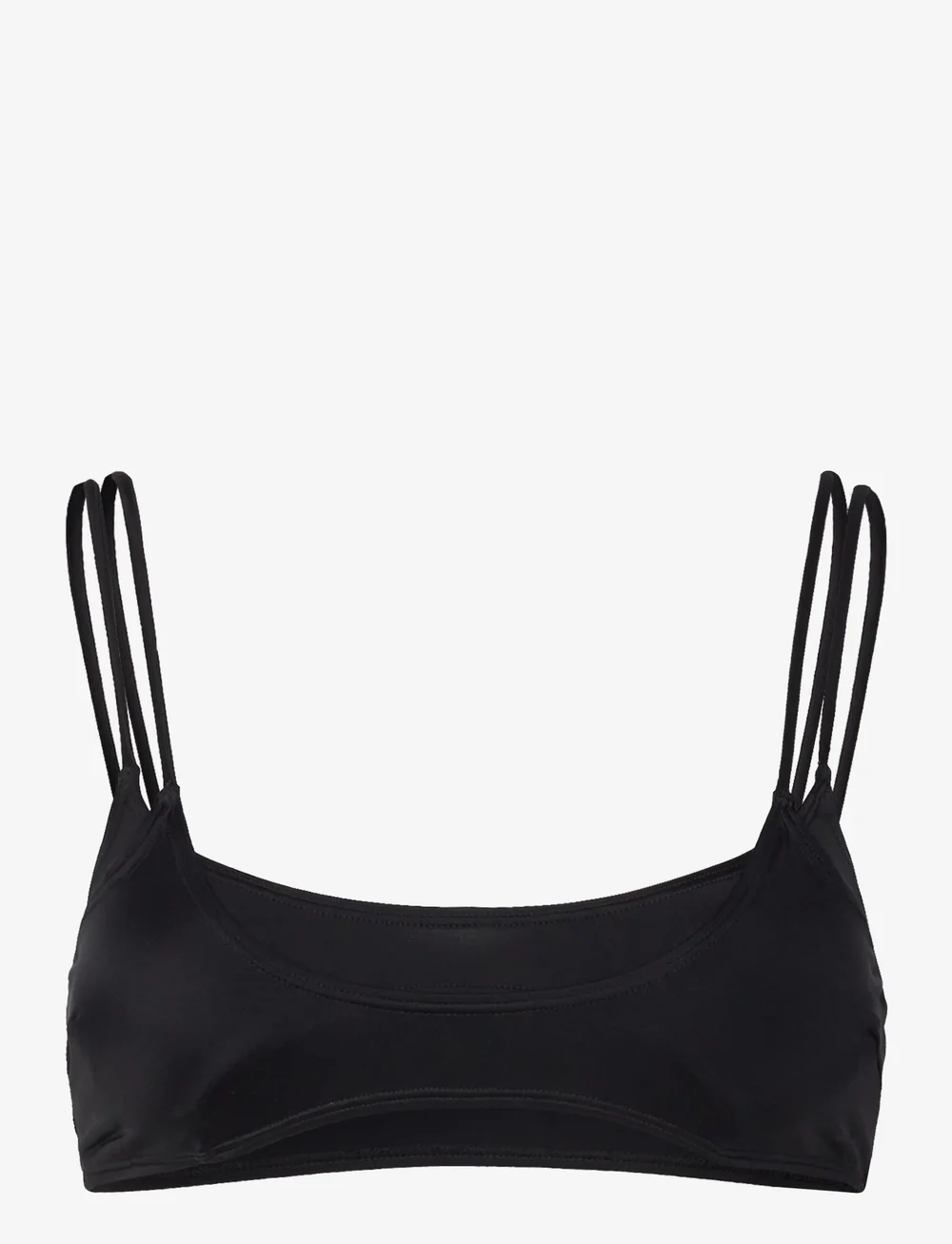 Weekday - Strappy Layered Bikini Top - bandeaubikinier - black - 0