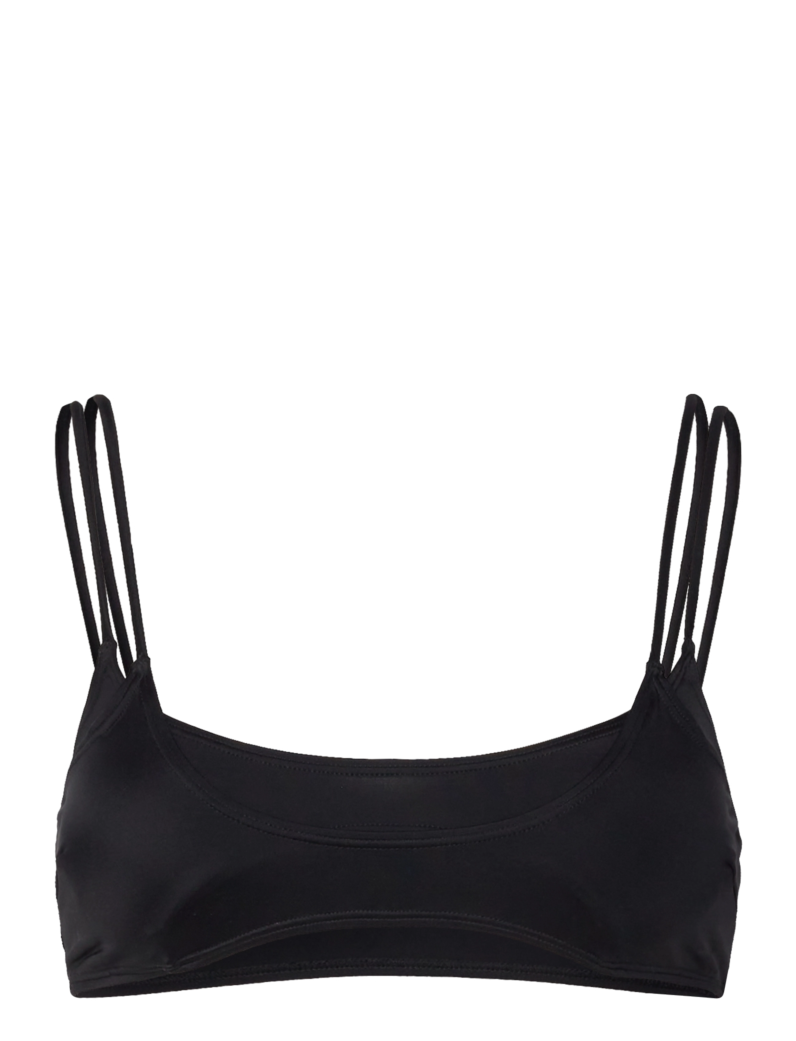 Strappy Layered Bikini Top - BLACK