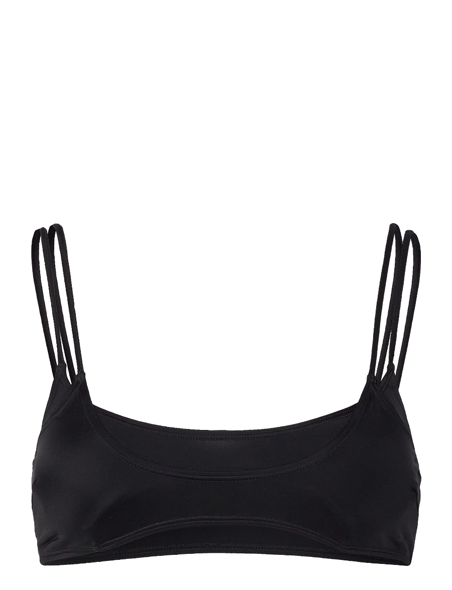 Weekday - Strappy Layered Bikini Top - bandeau-bikiinid - black - 0