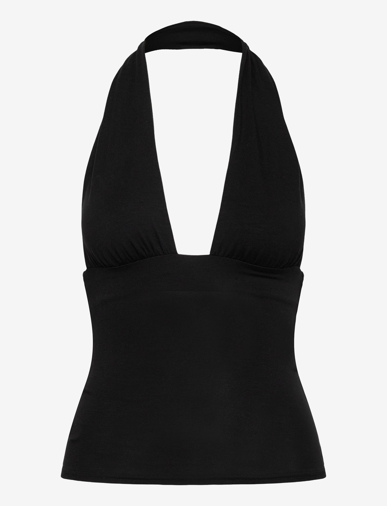 Weekday - Deep Halterneck Top - sleeveless tops - black - 0