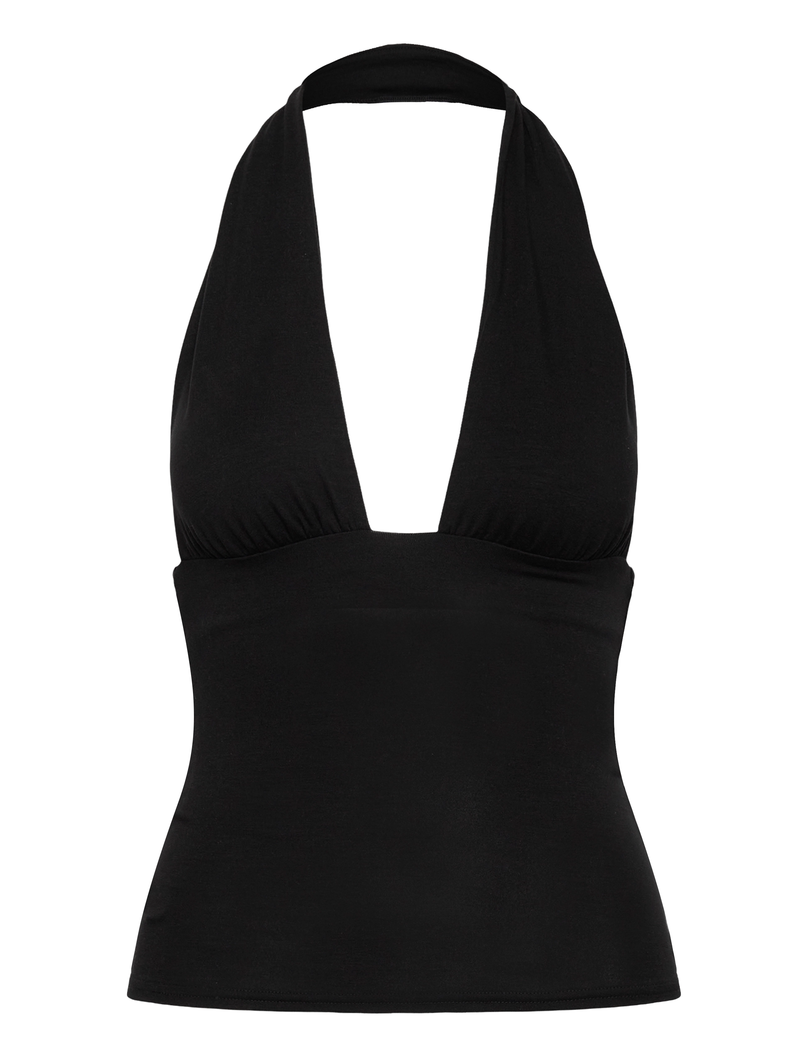 Weekday Deep Halterneck Top - Inspiration - BLACK / black