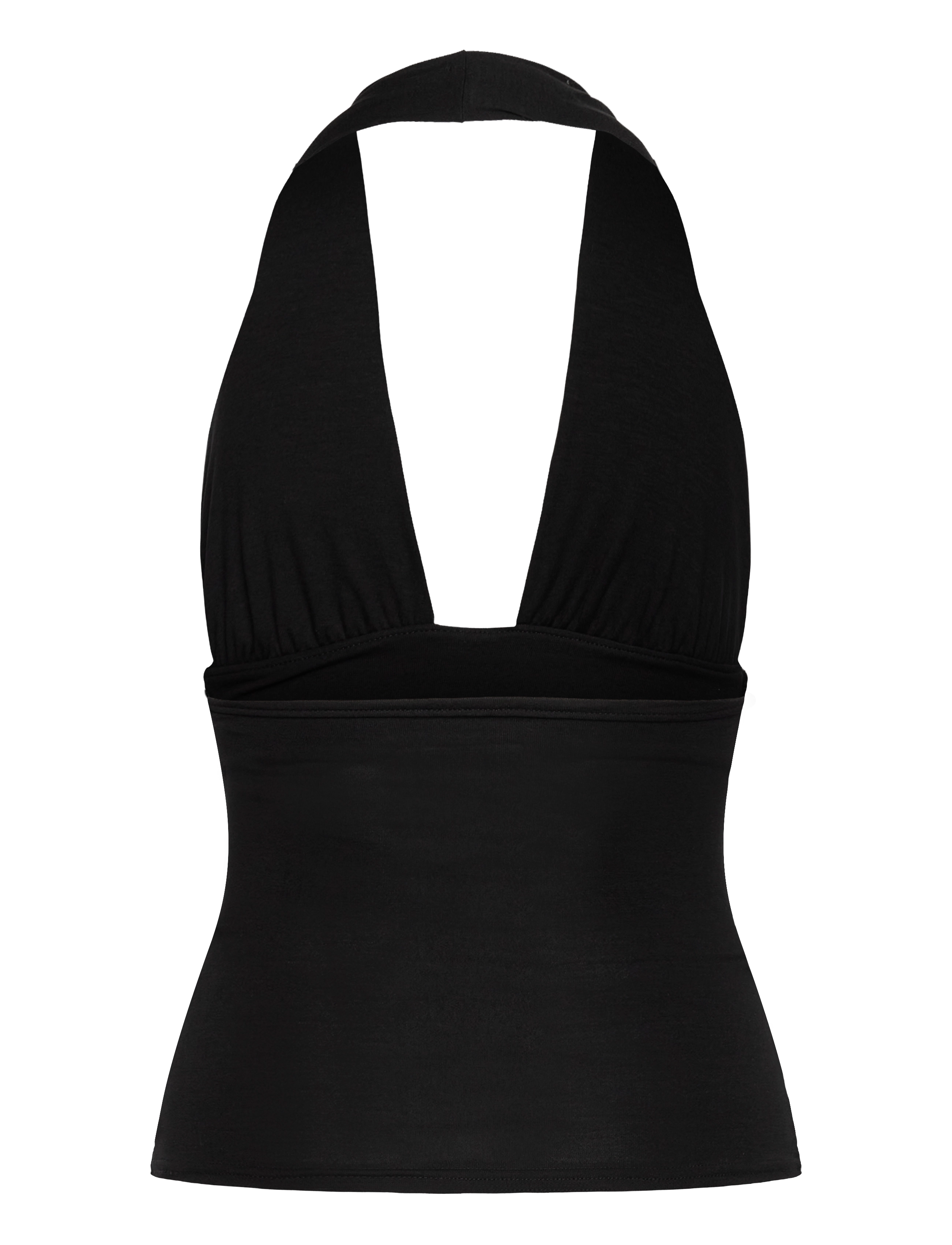 Weekday - Deep Halterneck Top - sleeveless tops - black - 1