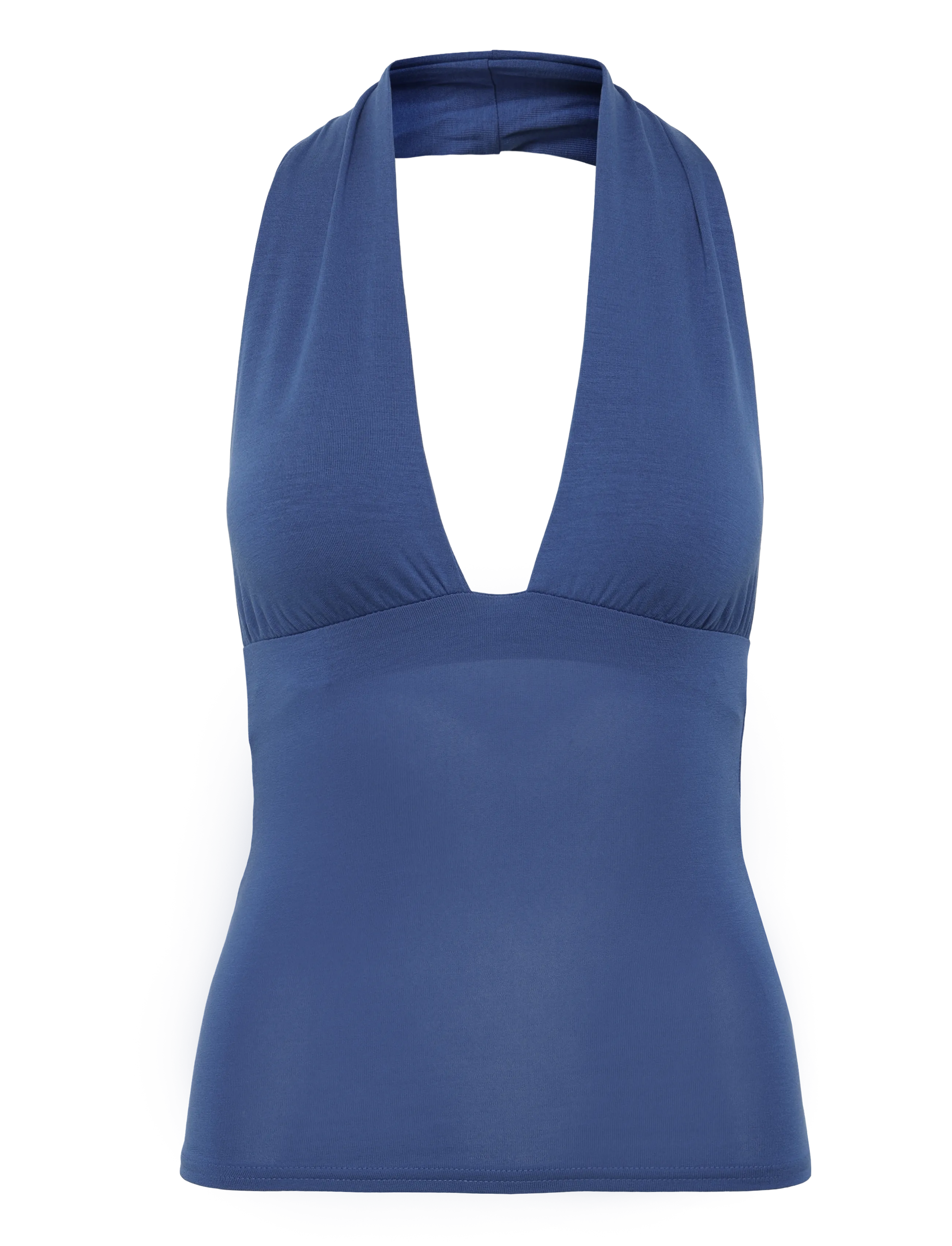 Weekday Deep Halterneck Top, XL, Blue, T-Shirts & Toppe > Uden Ærmer, Dame