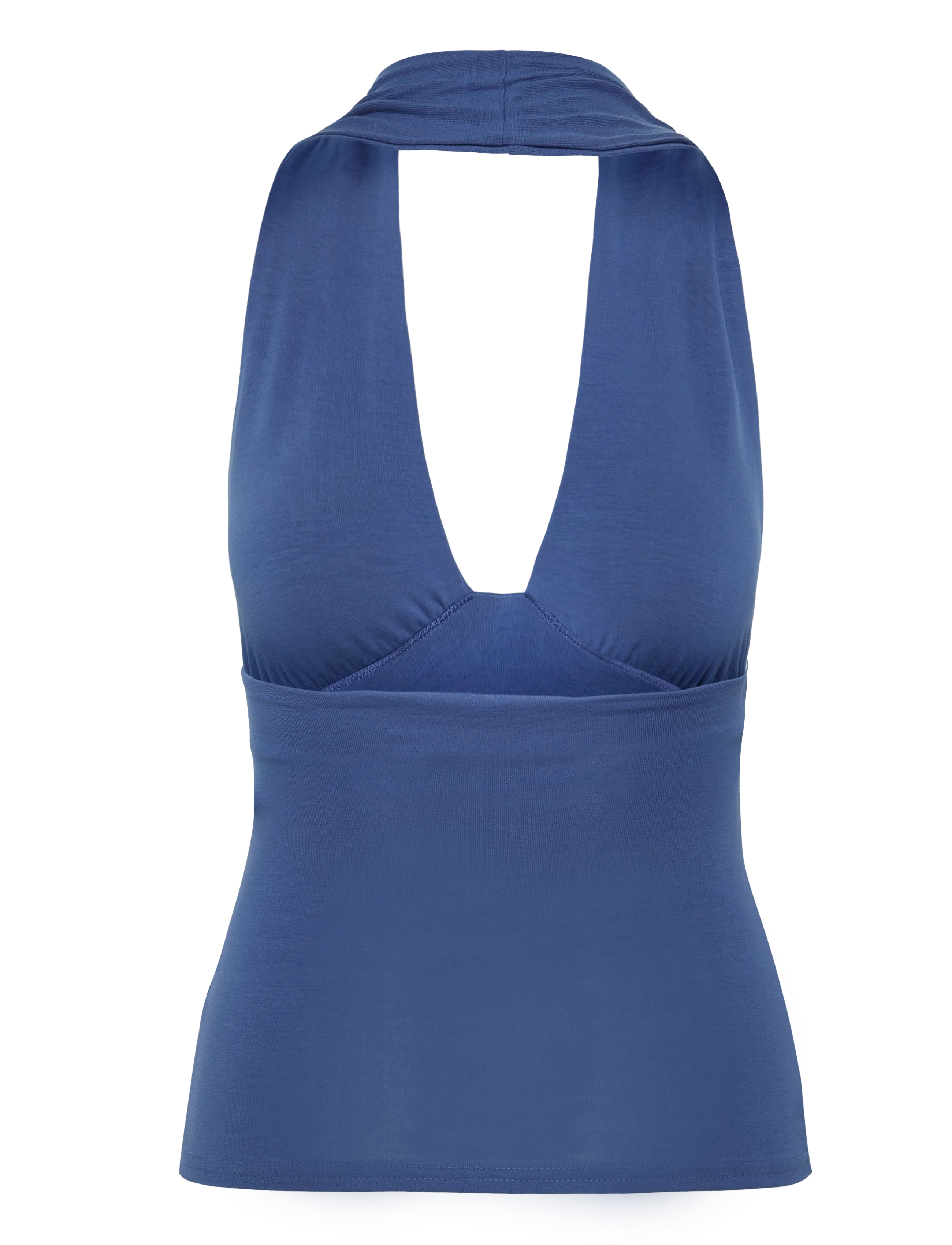 Weekday - Deep Halterneck Top - linnen - blue medium - 1