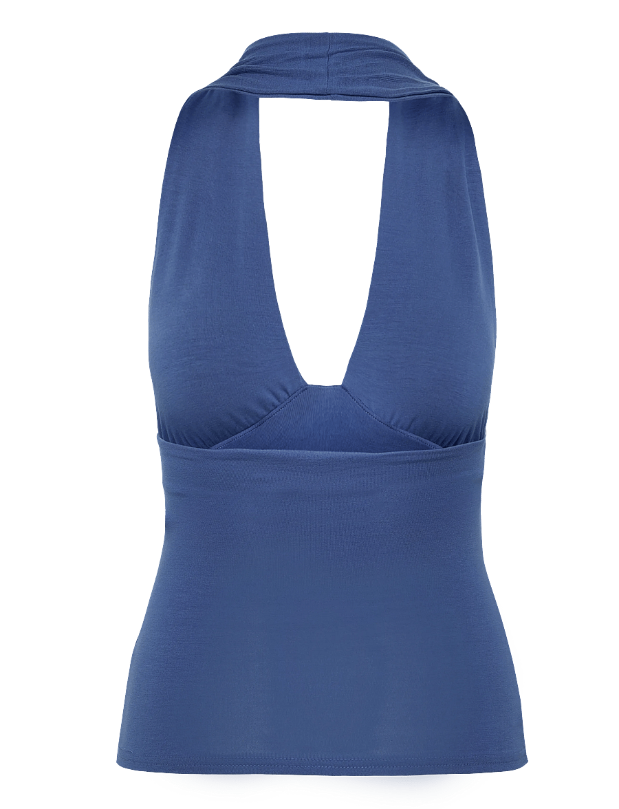 Weekday - Deep Halterneck Top - Ärmellose tops - blue medium - 1