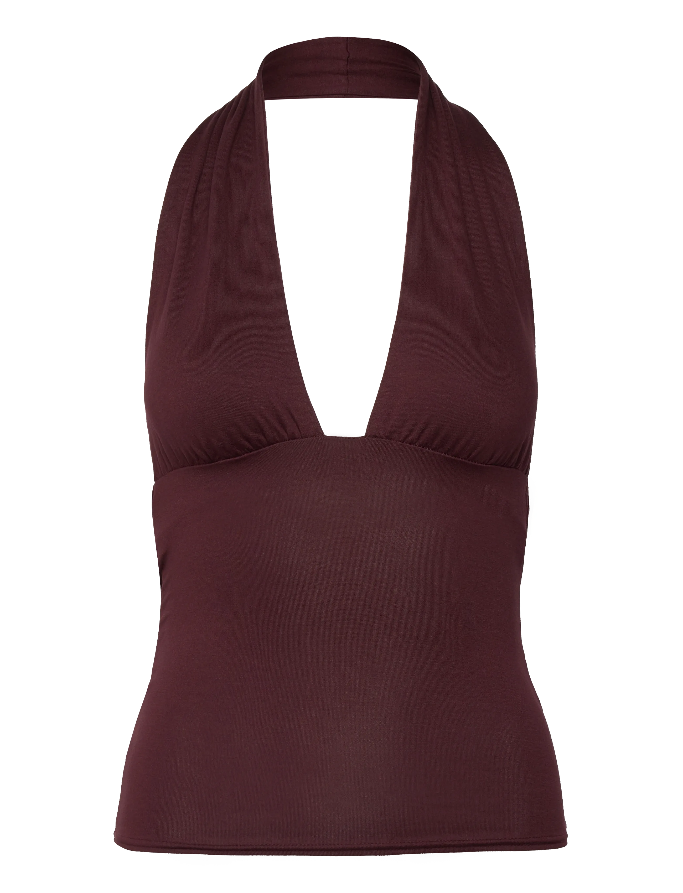 Weekday Deep Halterneck Top - Kläder - BURGUNDY / burgundy