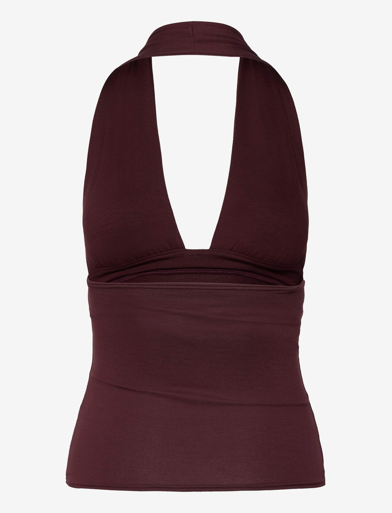 Weekday - Deep Halterneck Top - linnen - burgundy - 1