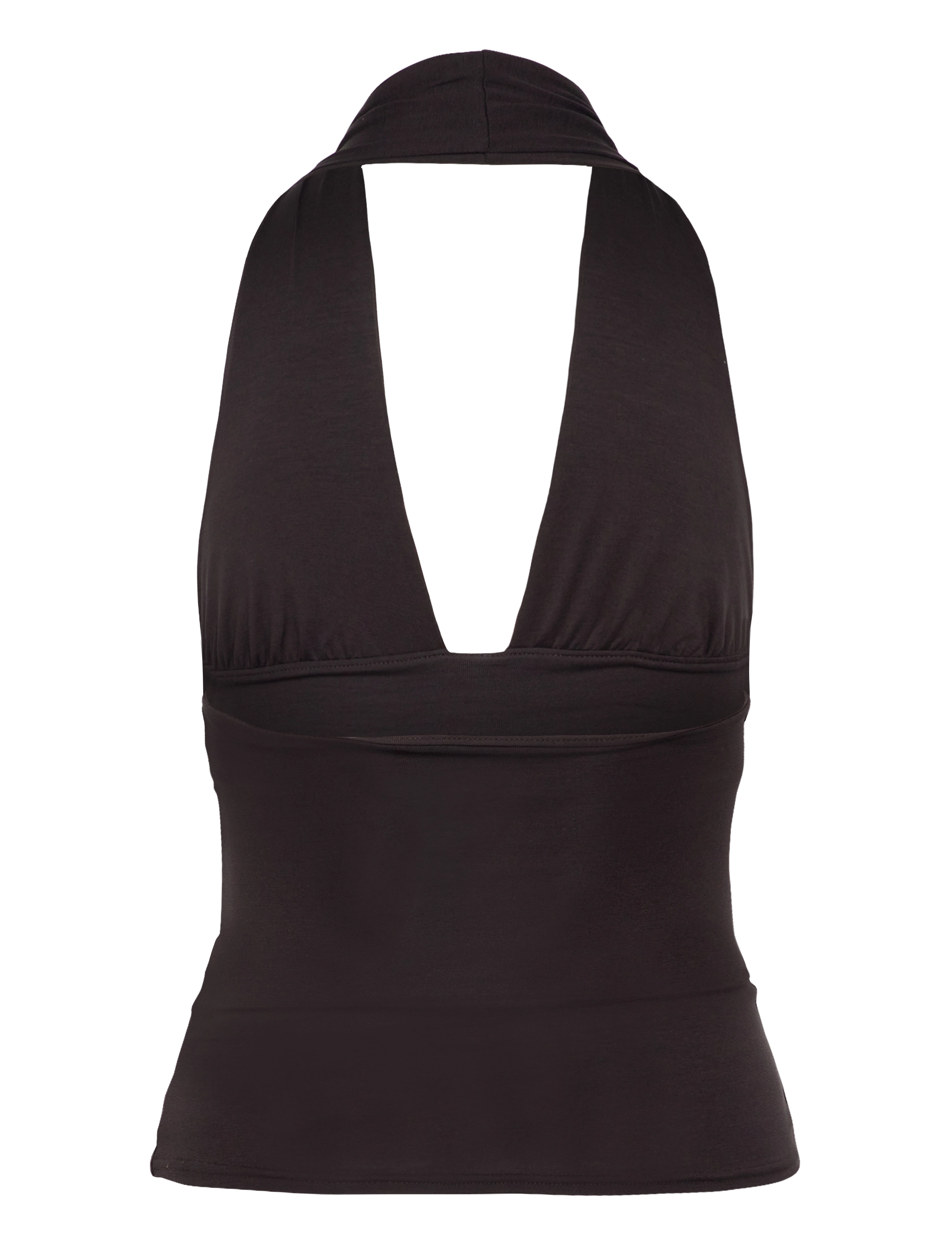 Weekday - Deep Halterneck Top - topid ja varrukateta alussärgid - dark brown - 1